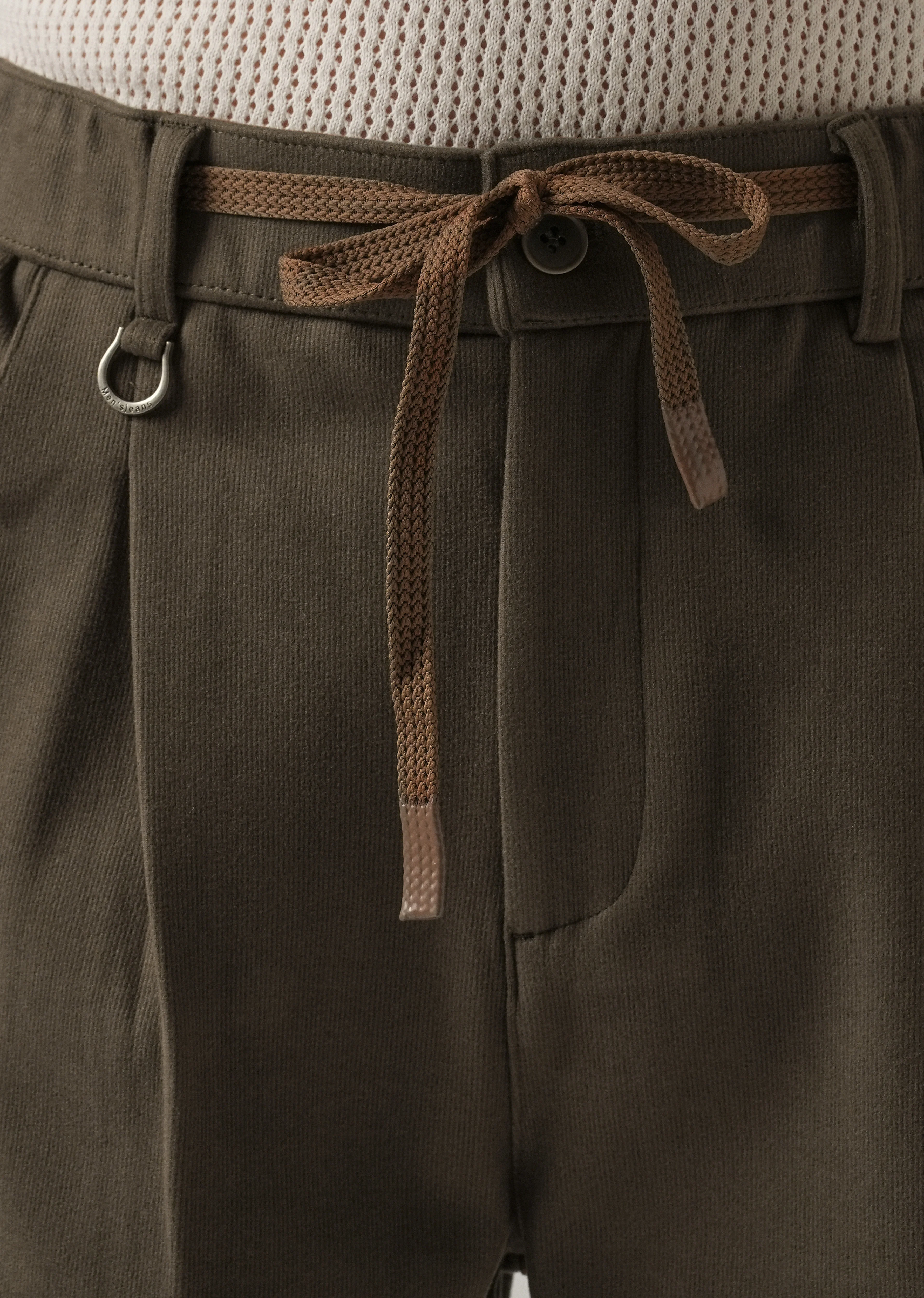 Brown Pin Stripe Suede Pant - Image 5