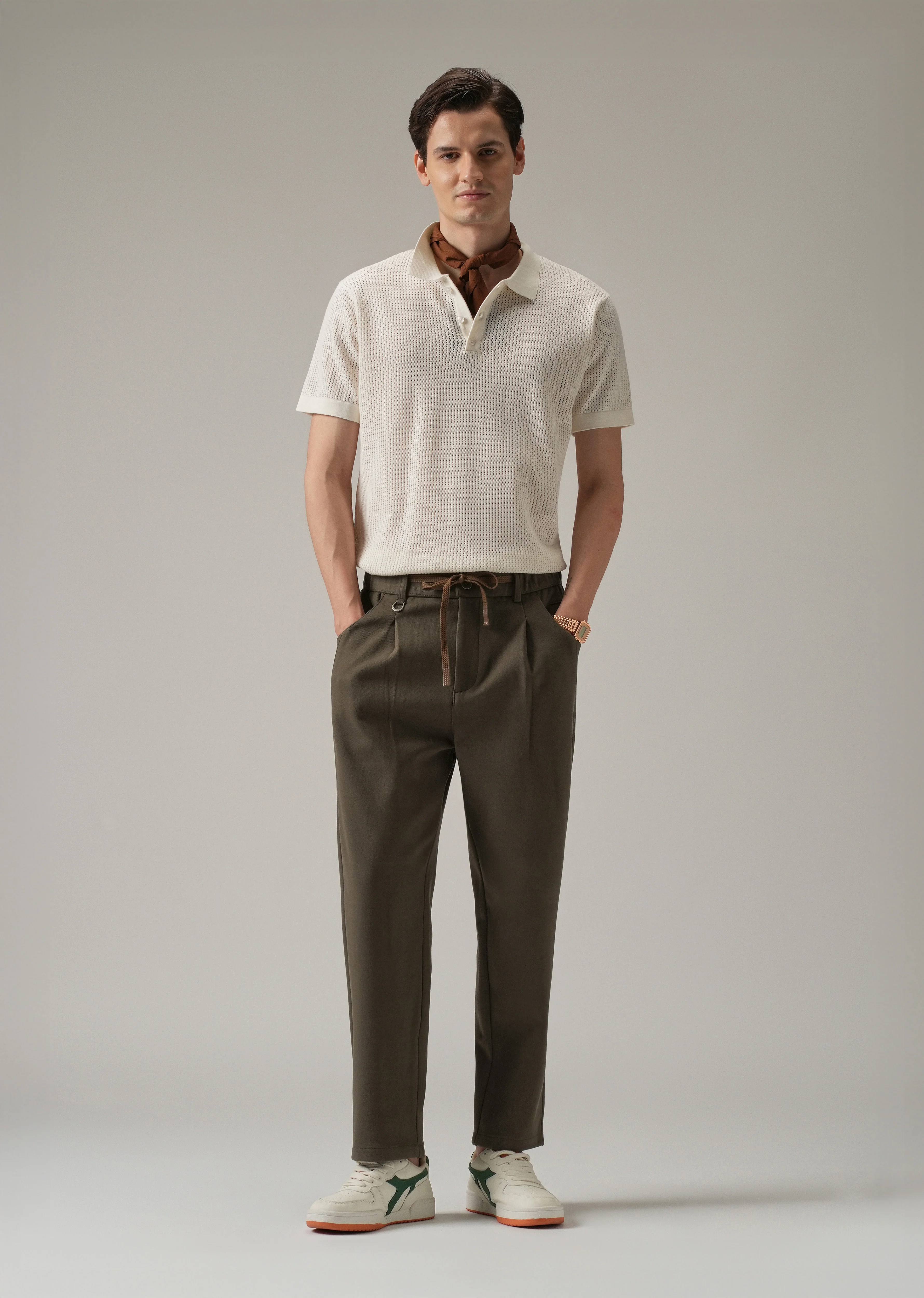 Brown Pin Stripe Suede Pant - Image 6