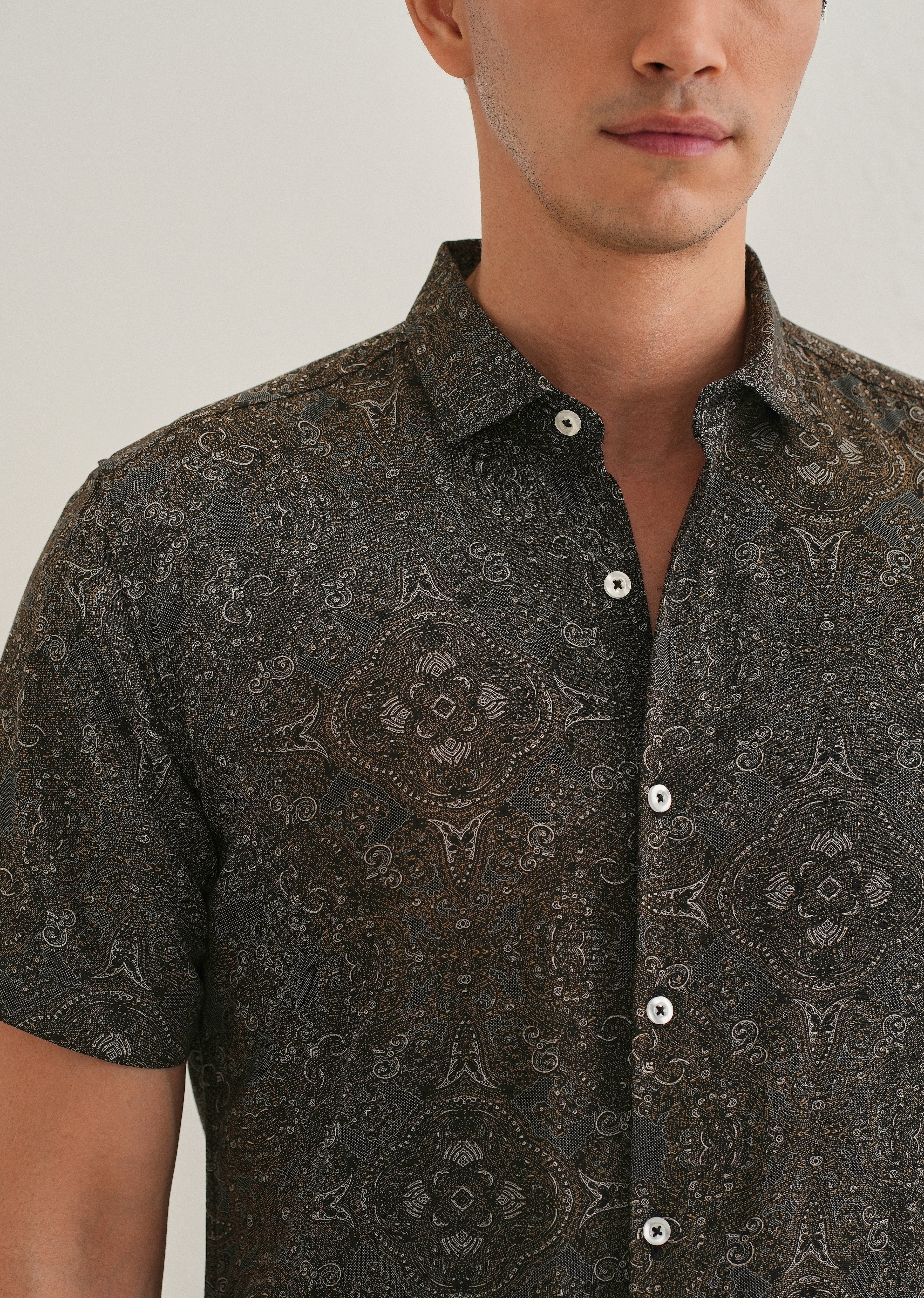 Brown Print Shirt - Image 2