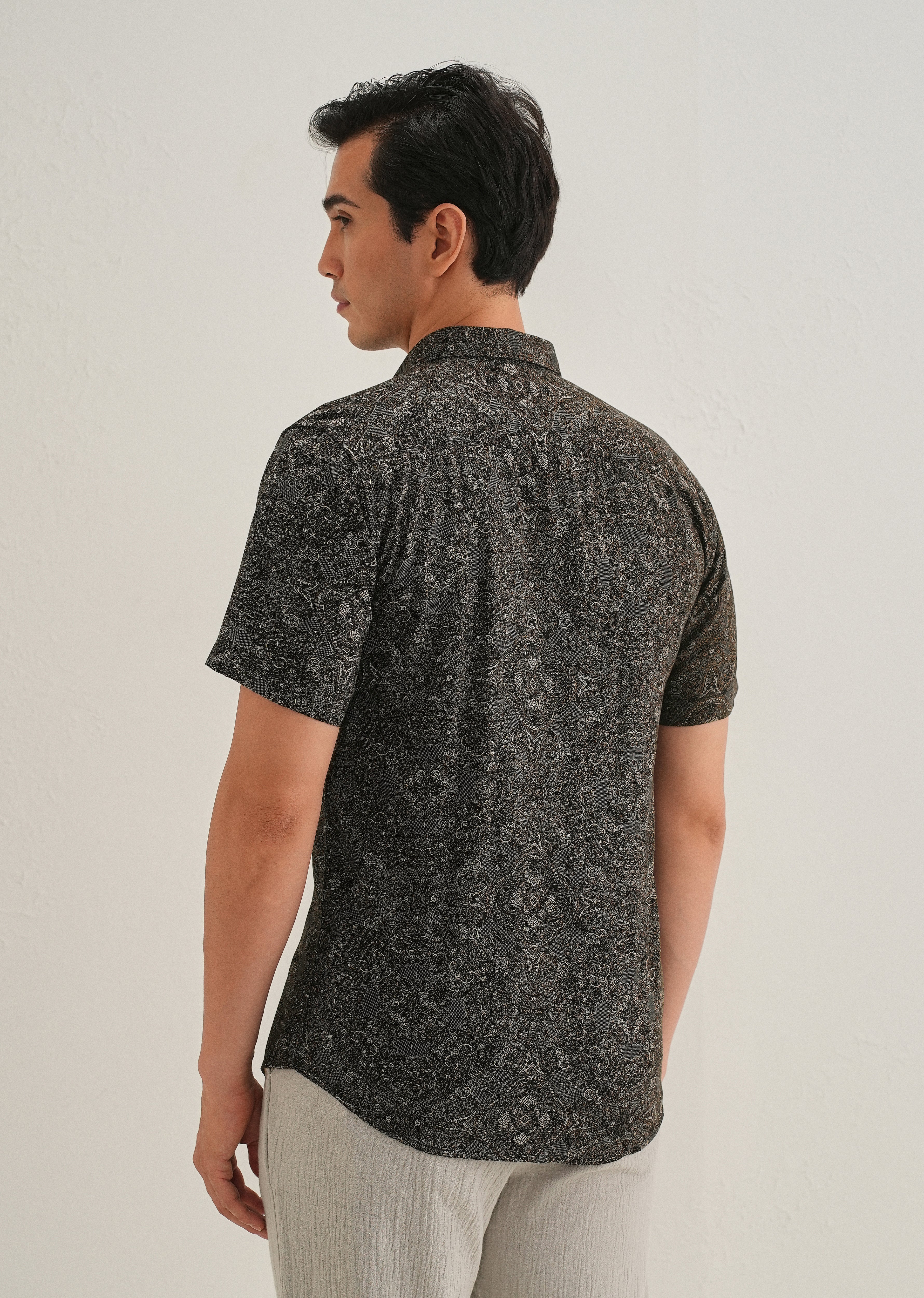 Brown Print Shirt - Image 4