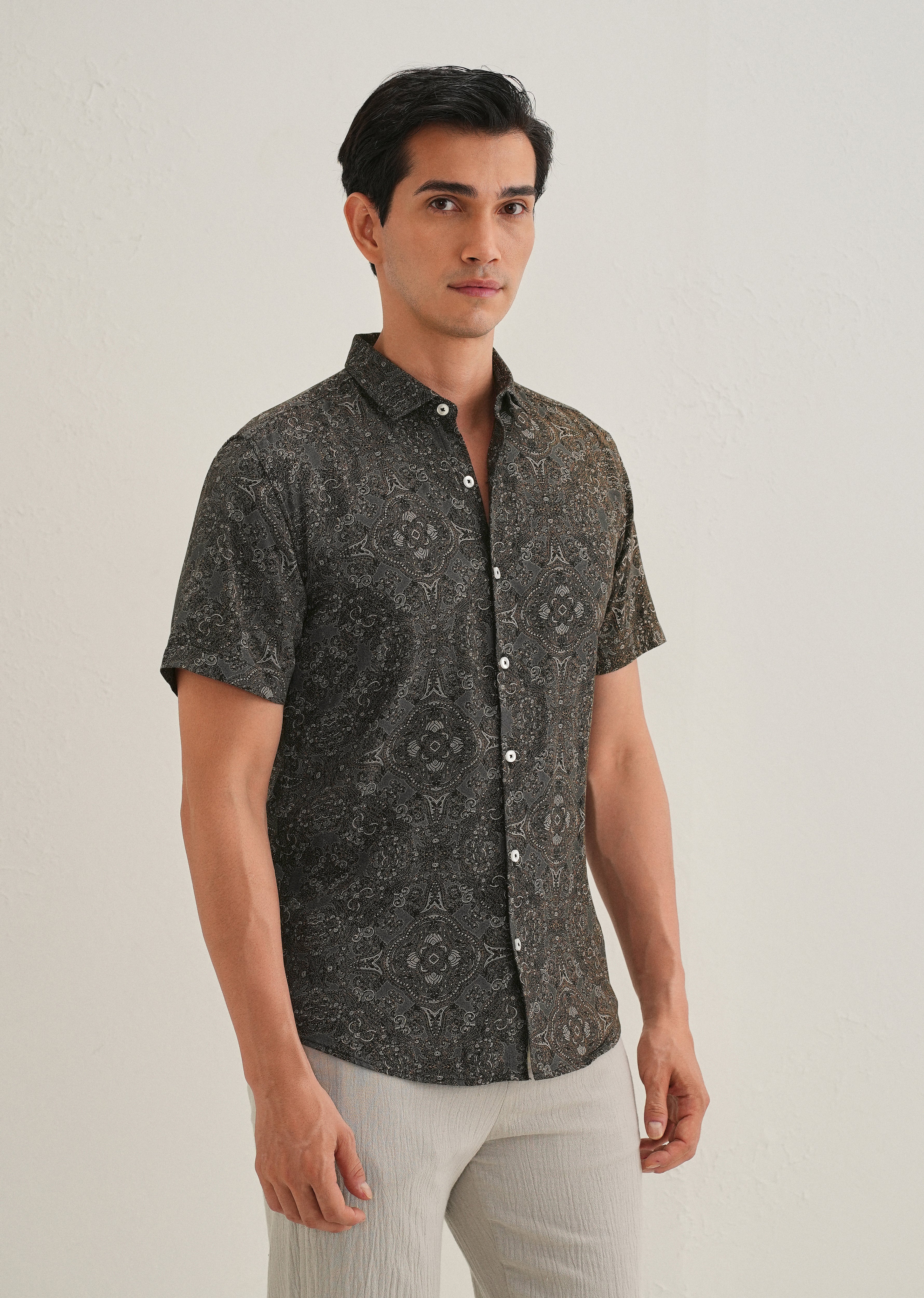 Brown Print Shirt - Image 5