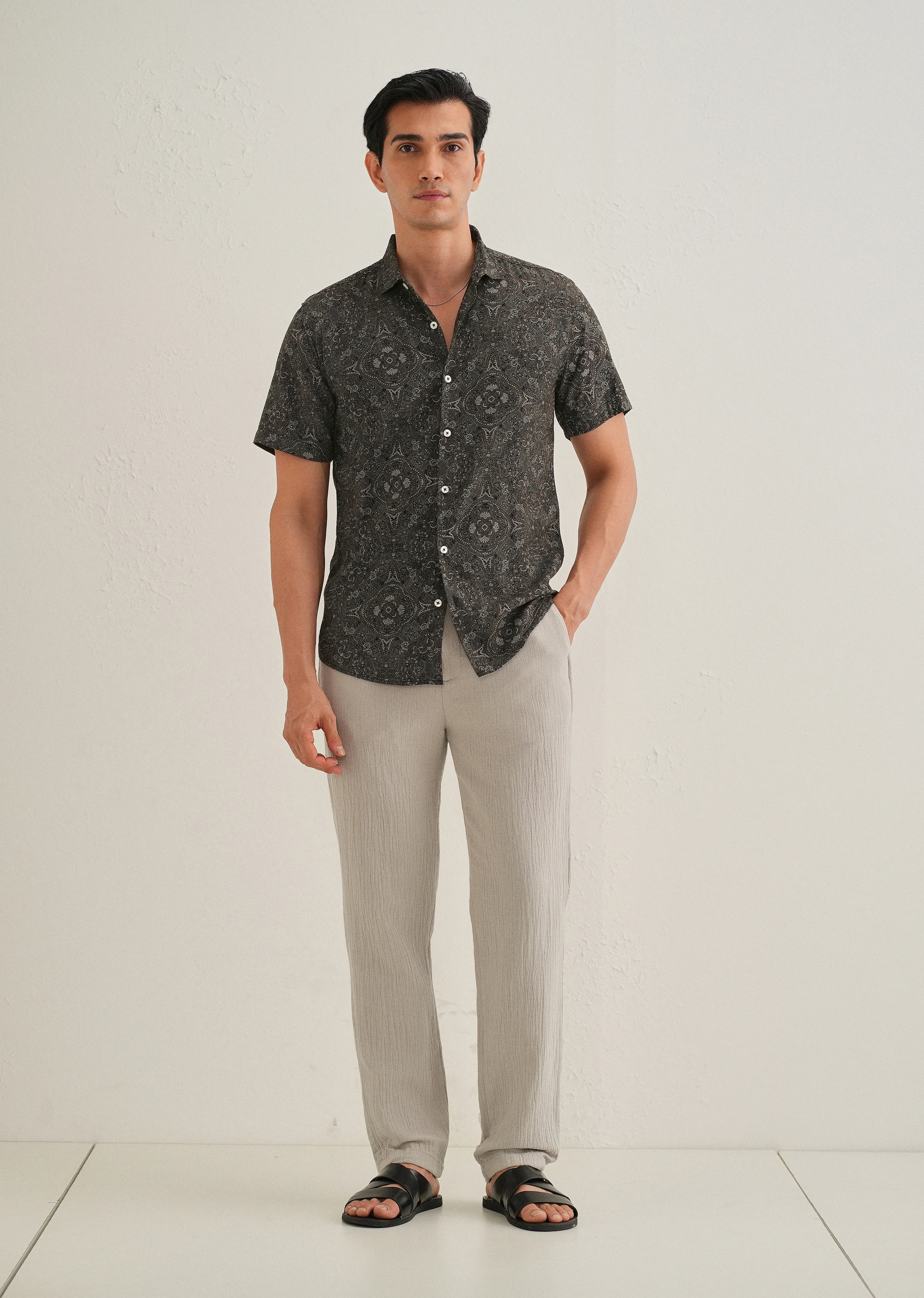 Brown Print Shirt - Image 6