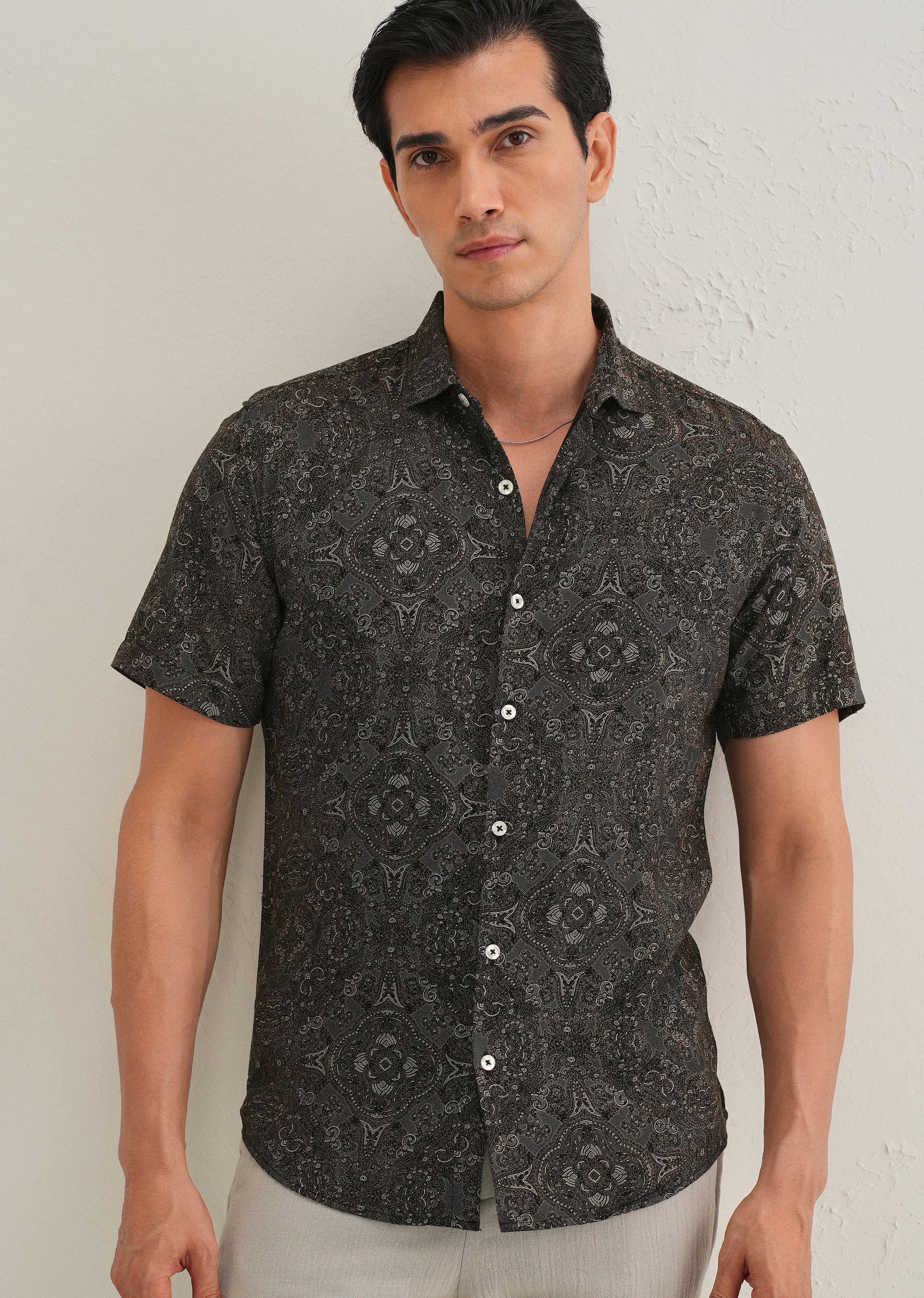 Brown Print Shirt - Image 7