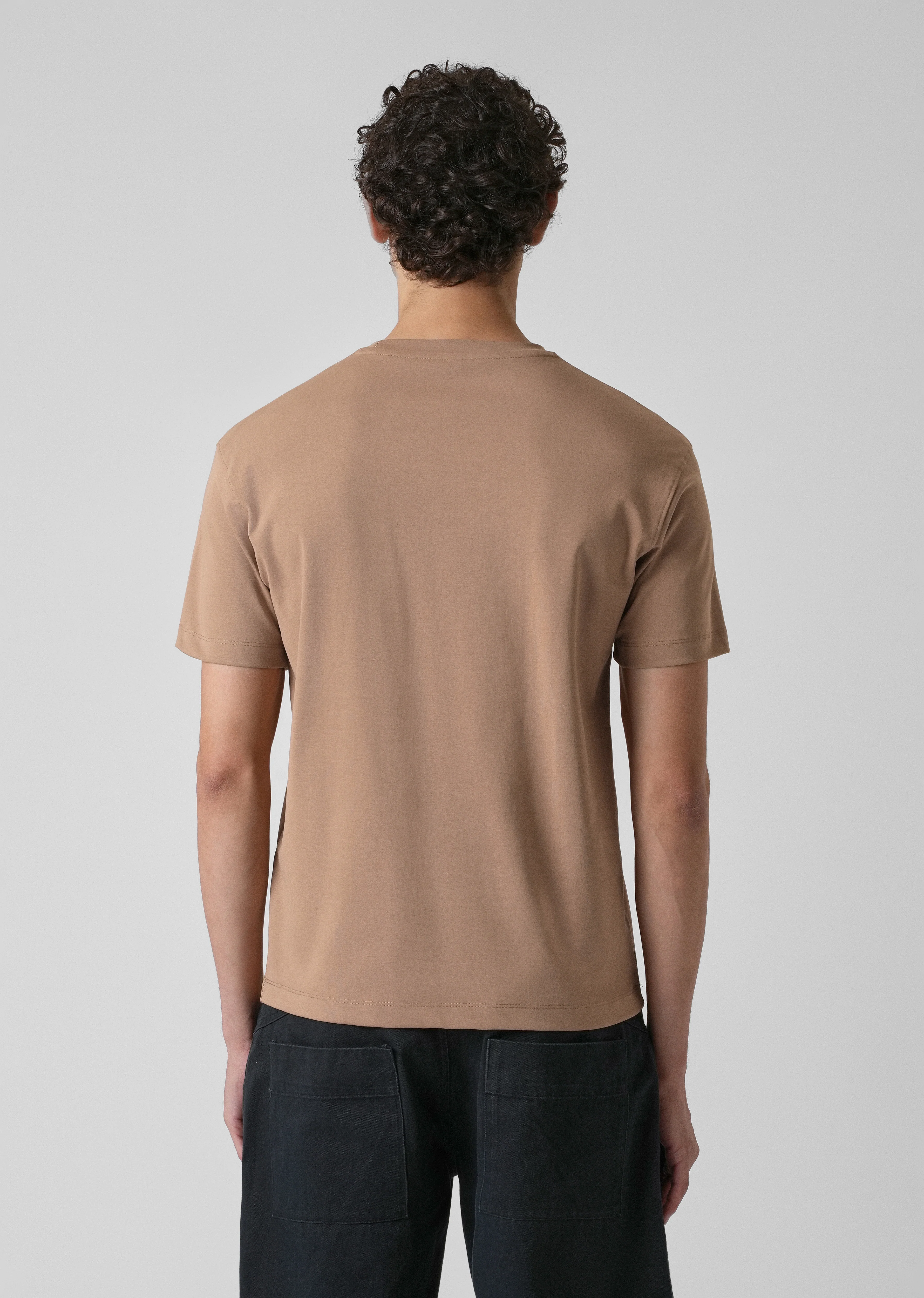 Brown Printed Patch Slim Fit T-shirt - Image 2
