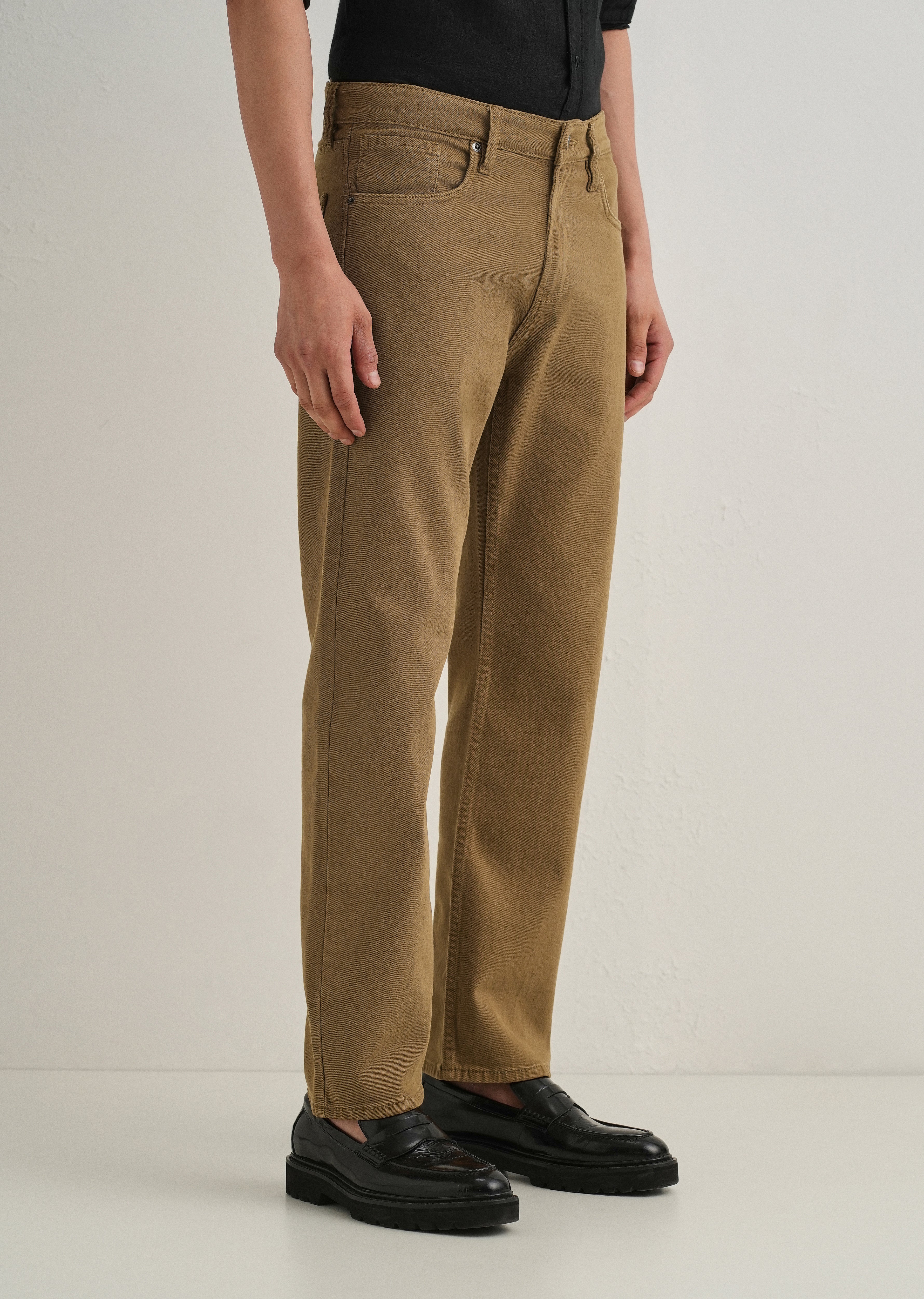 Brown Regular Fit Denim - Image 4