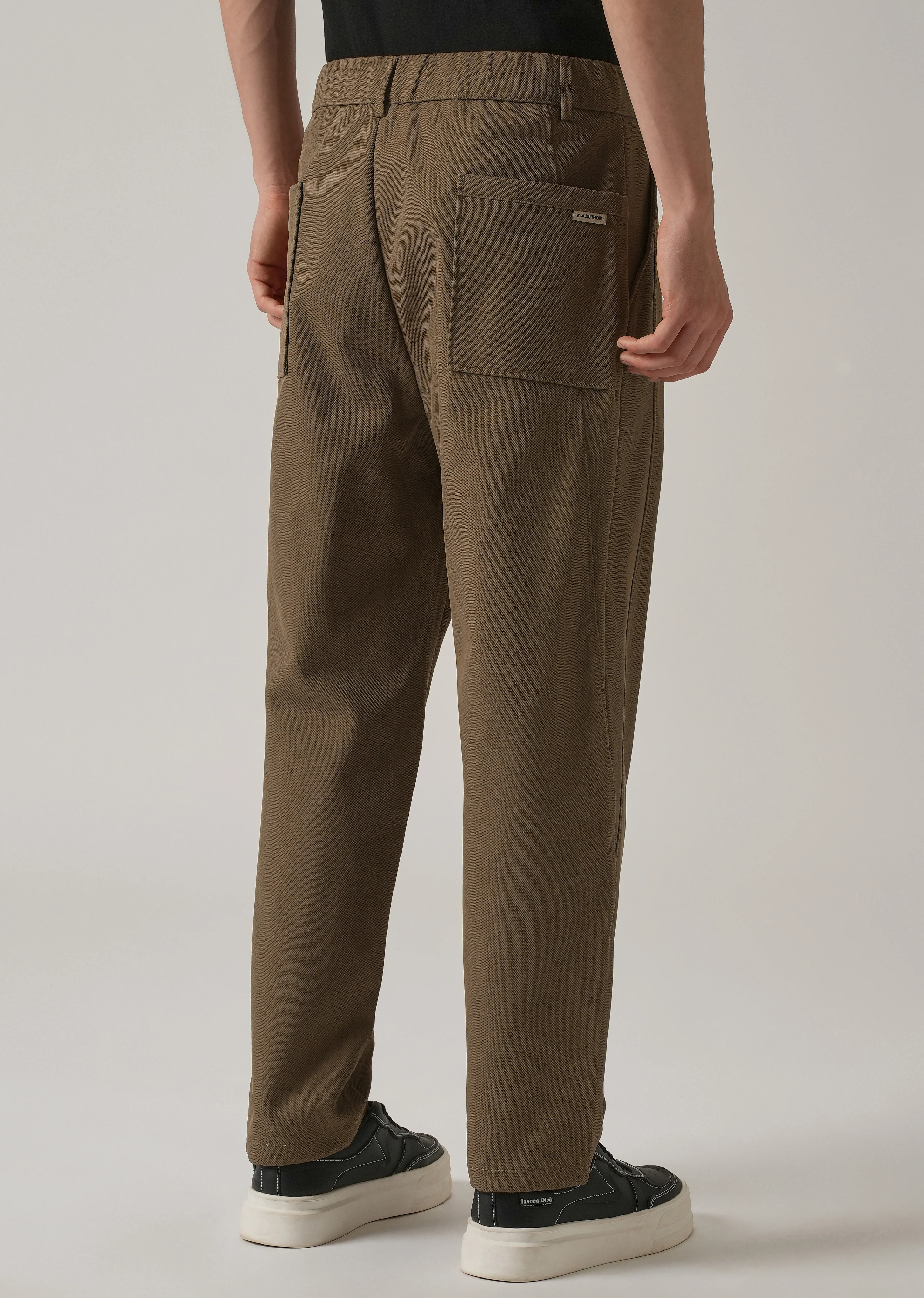 Brown Relaxed Fit Tie Waist Pant - Image 2
