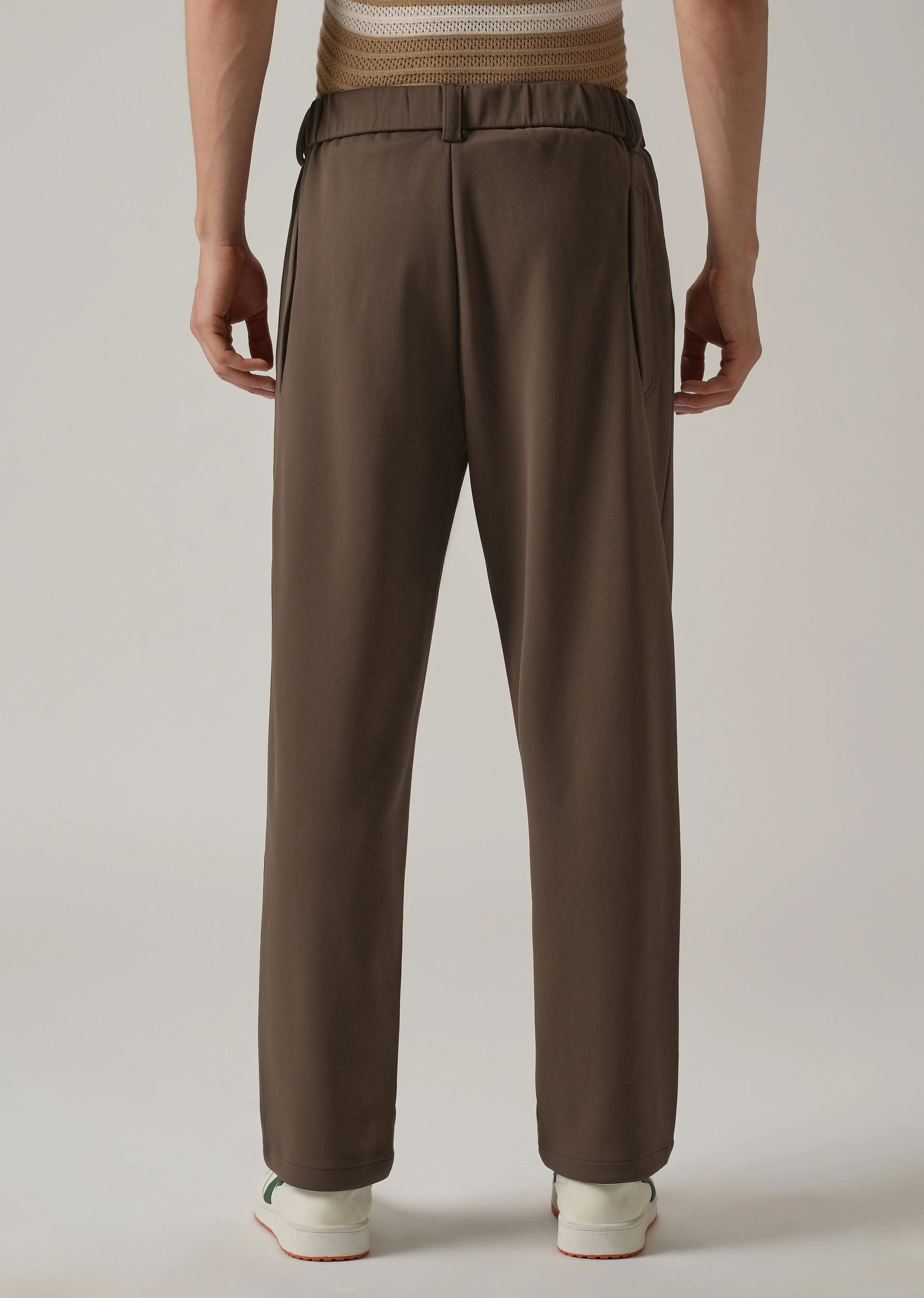 Brown Stretch Elasticated Pant - Image 2