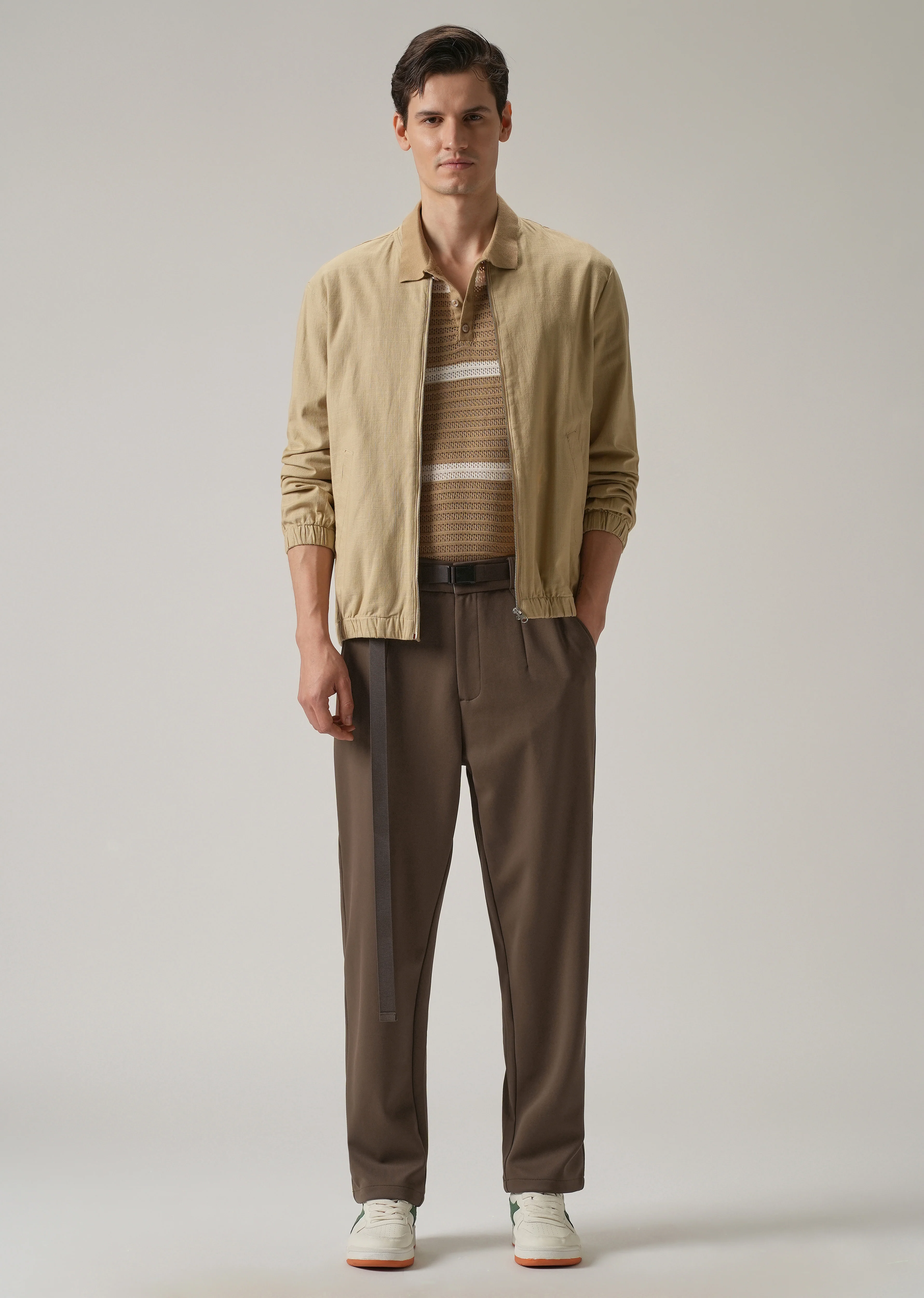 Brown Stretch Elasticated Pant - Image 6