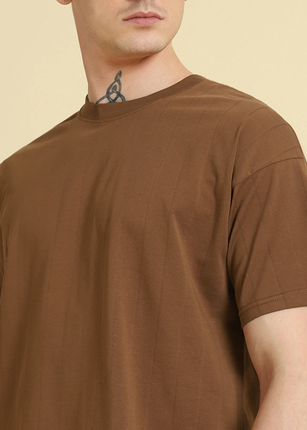 Brown Striped Oversized T-shirt - Image 2