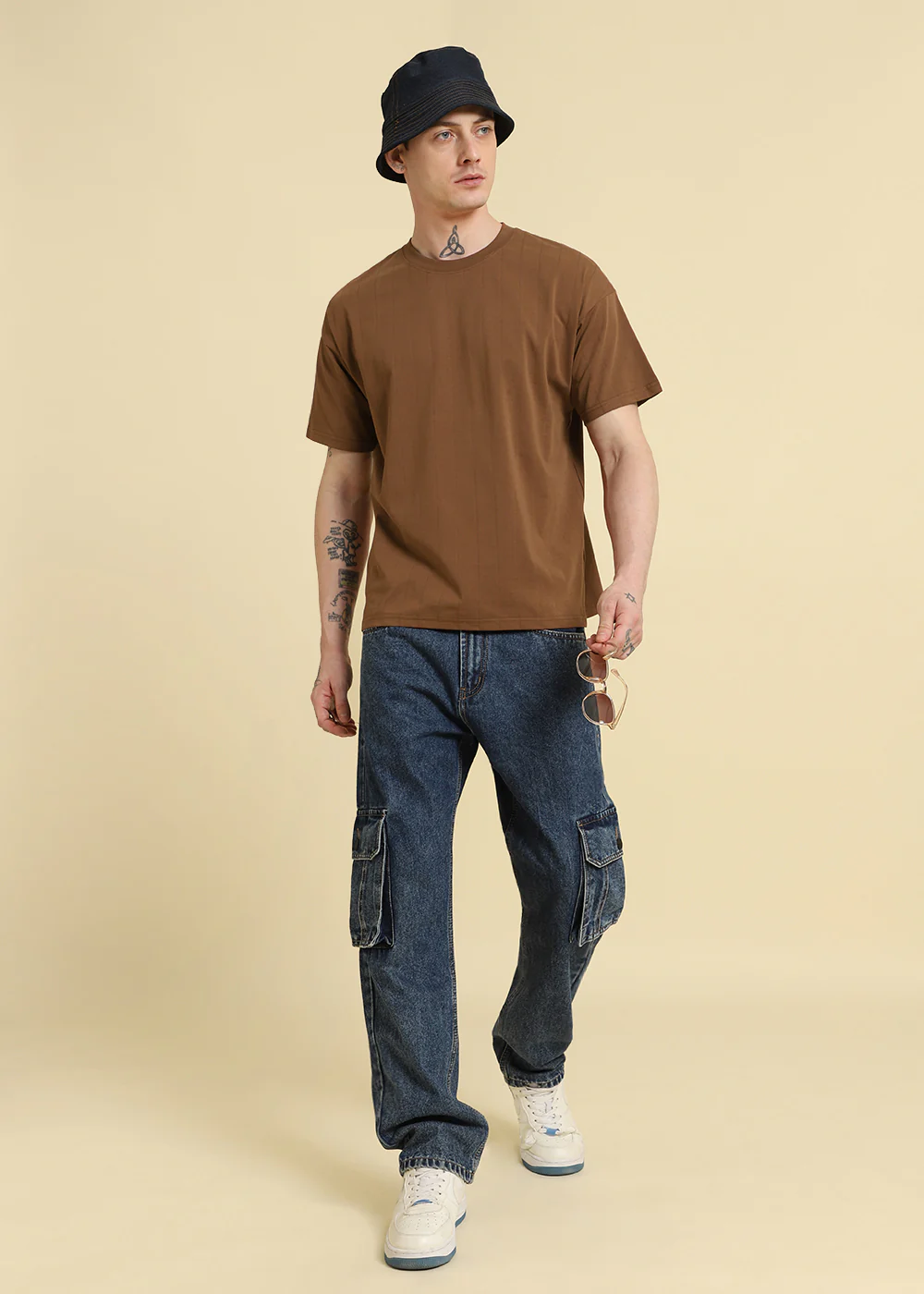 Brown Striped Oversized T-shirt - Image 5