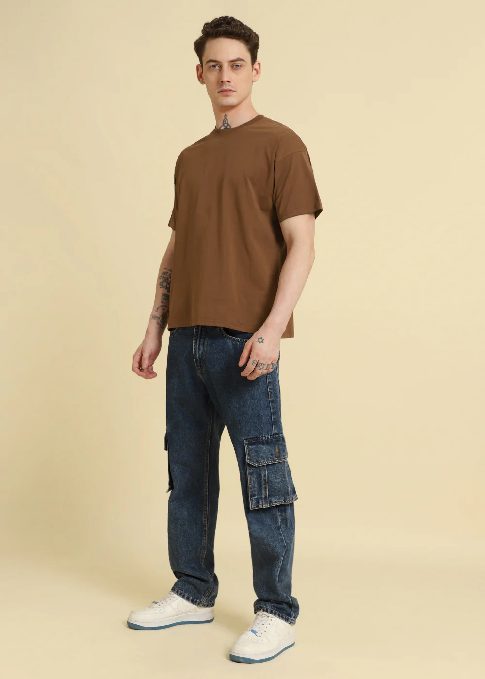 Brown Striped Oversized T-shirt - Image 6