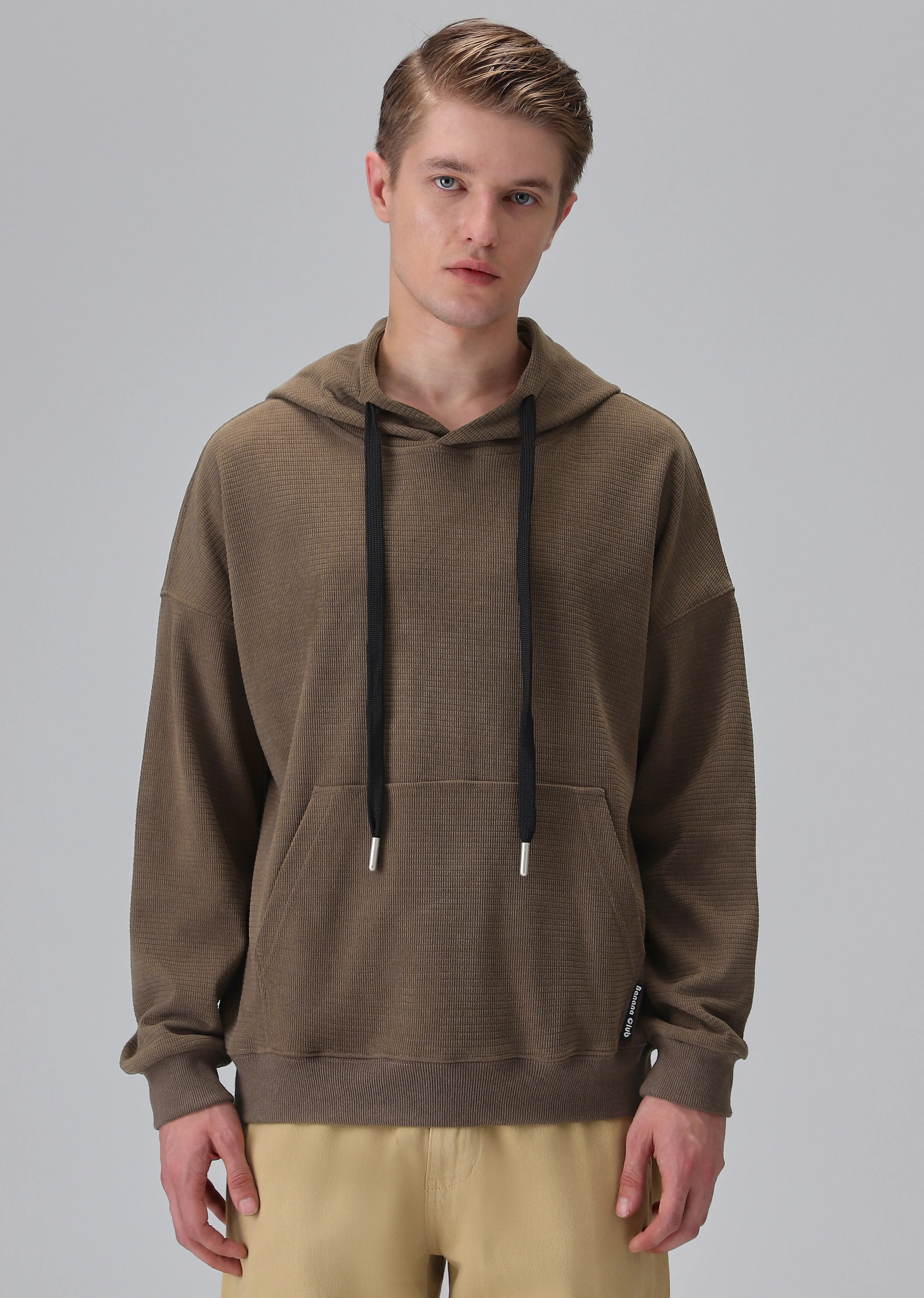 Brown Textured Hoodie - Image 3
