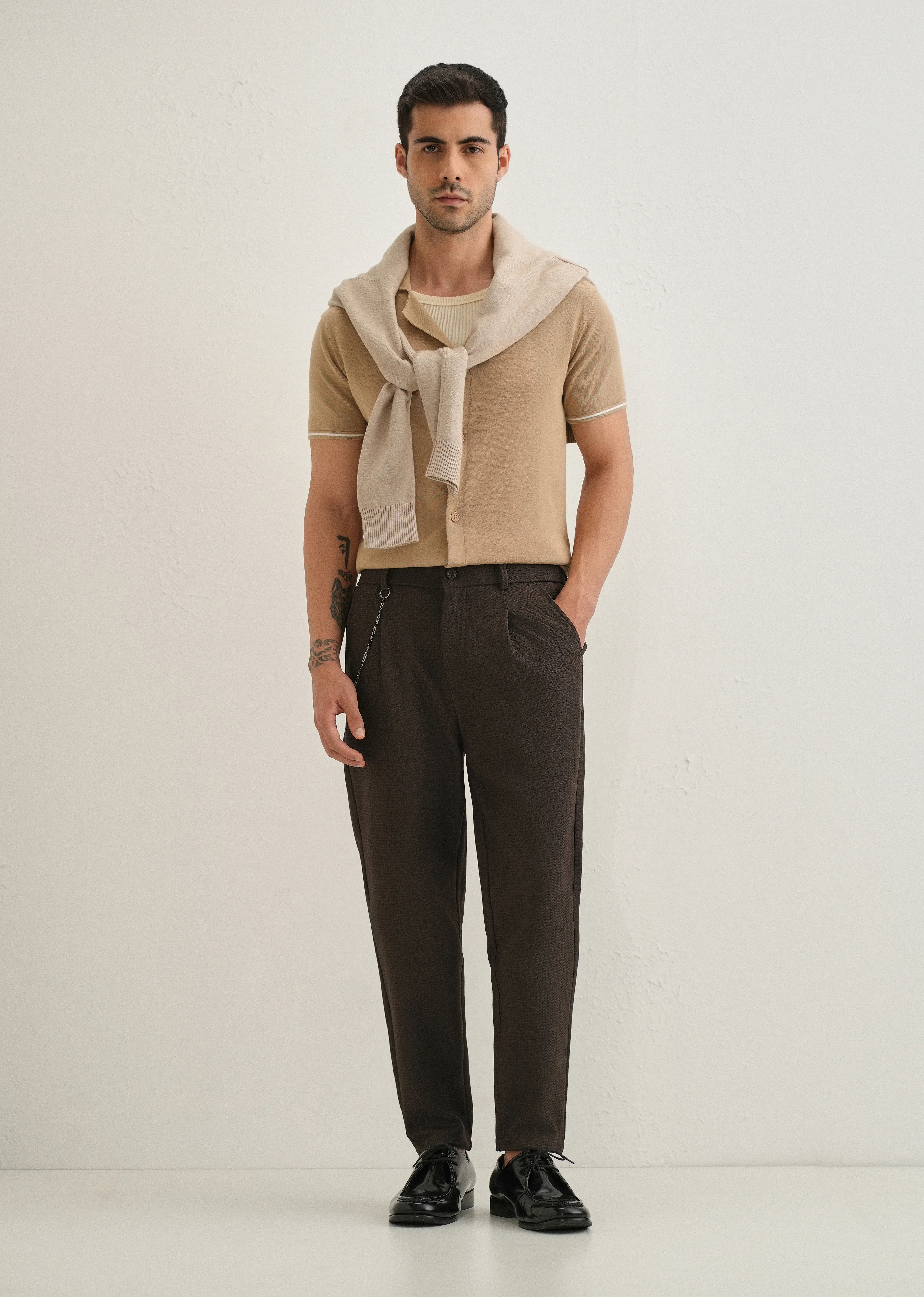 Brown Textured Korean Pant - Image 6