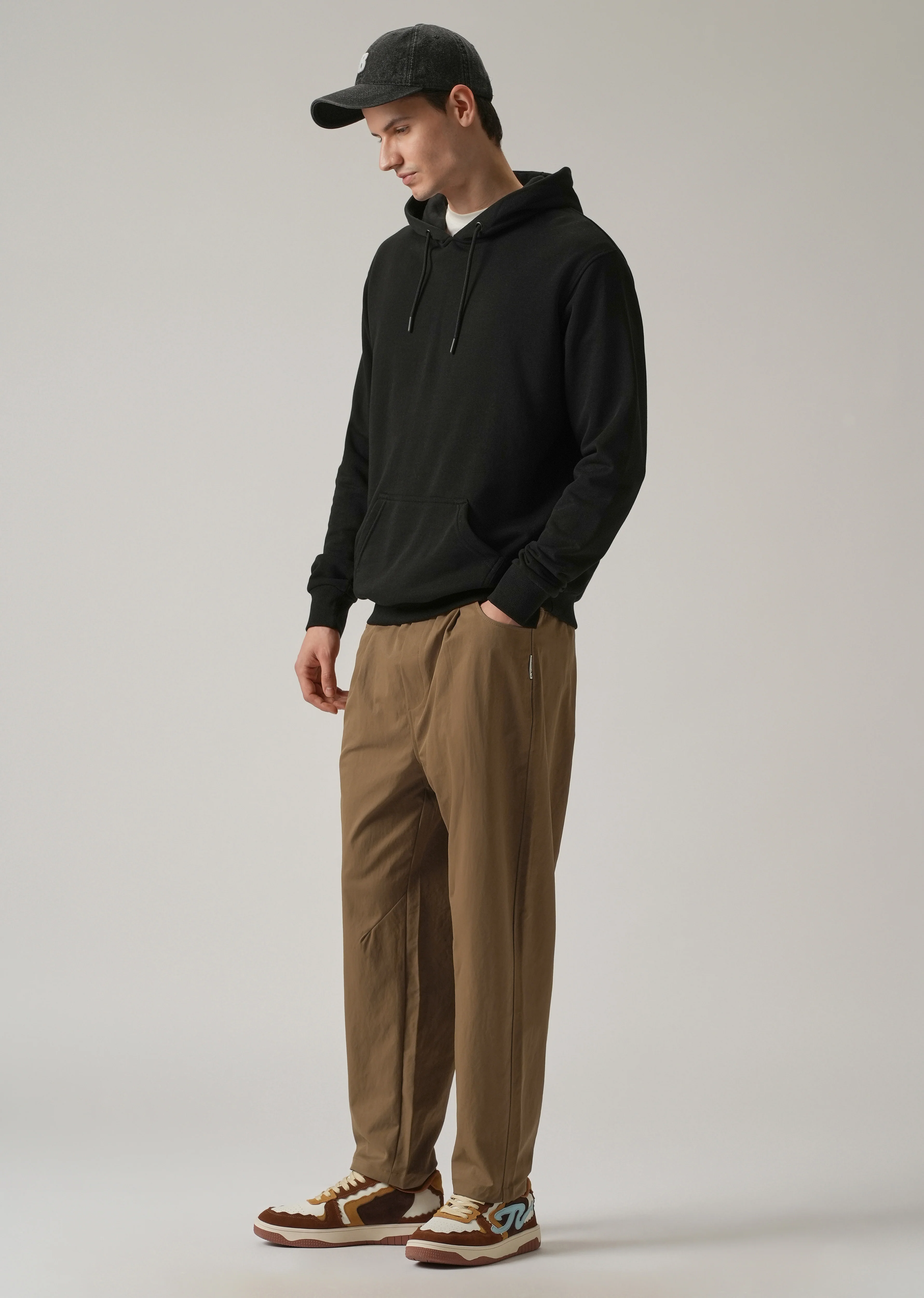 Brown Twill Relaxed Fit Pant - Image 6