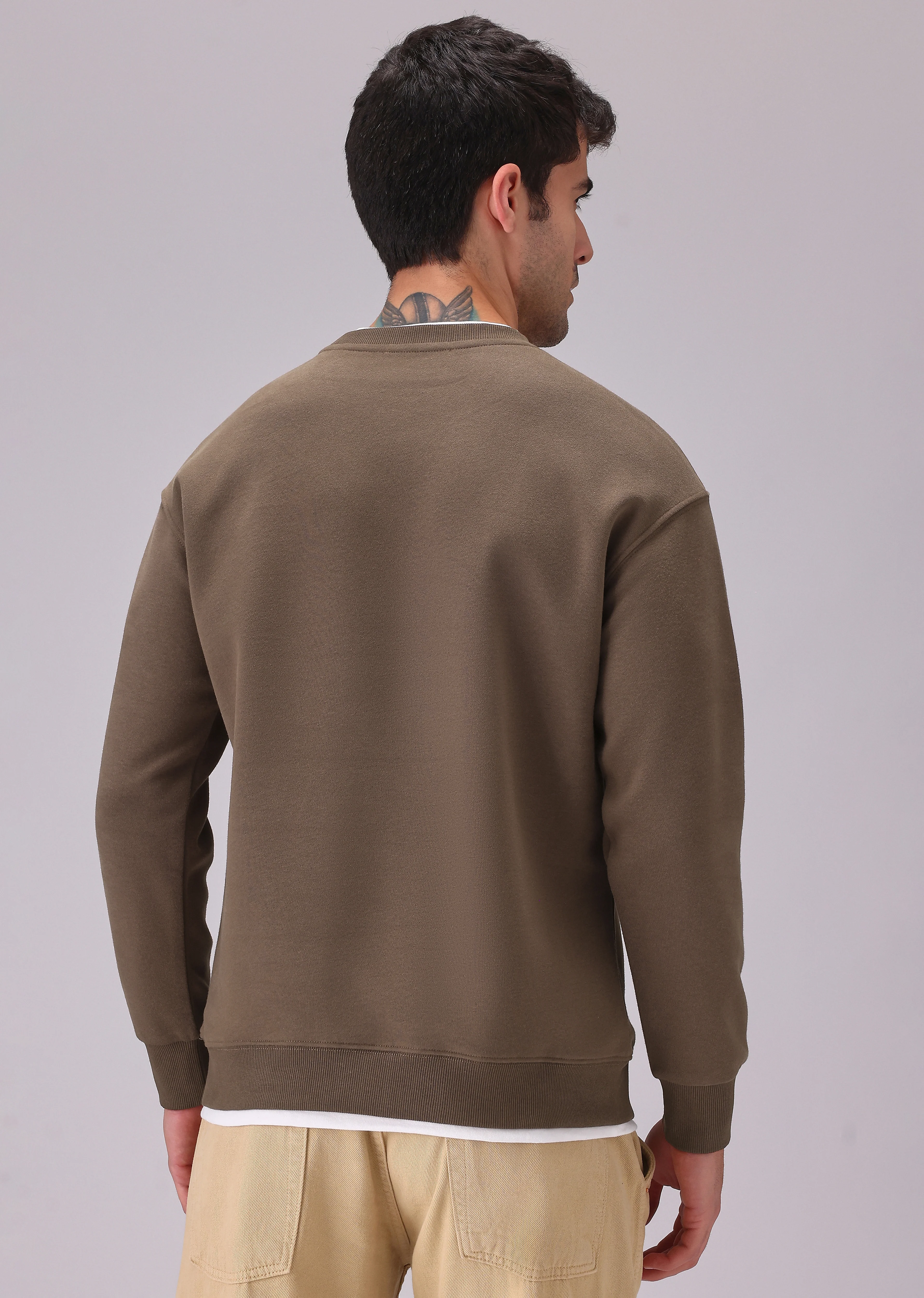 Brown White Contrast Sweatshirt - Image 2