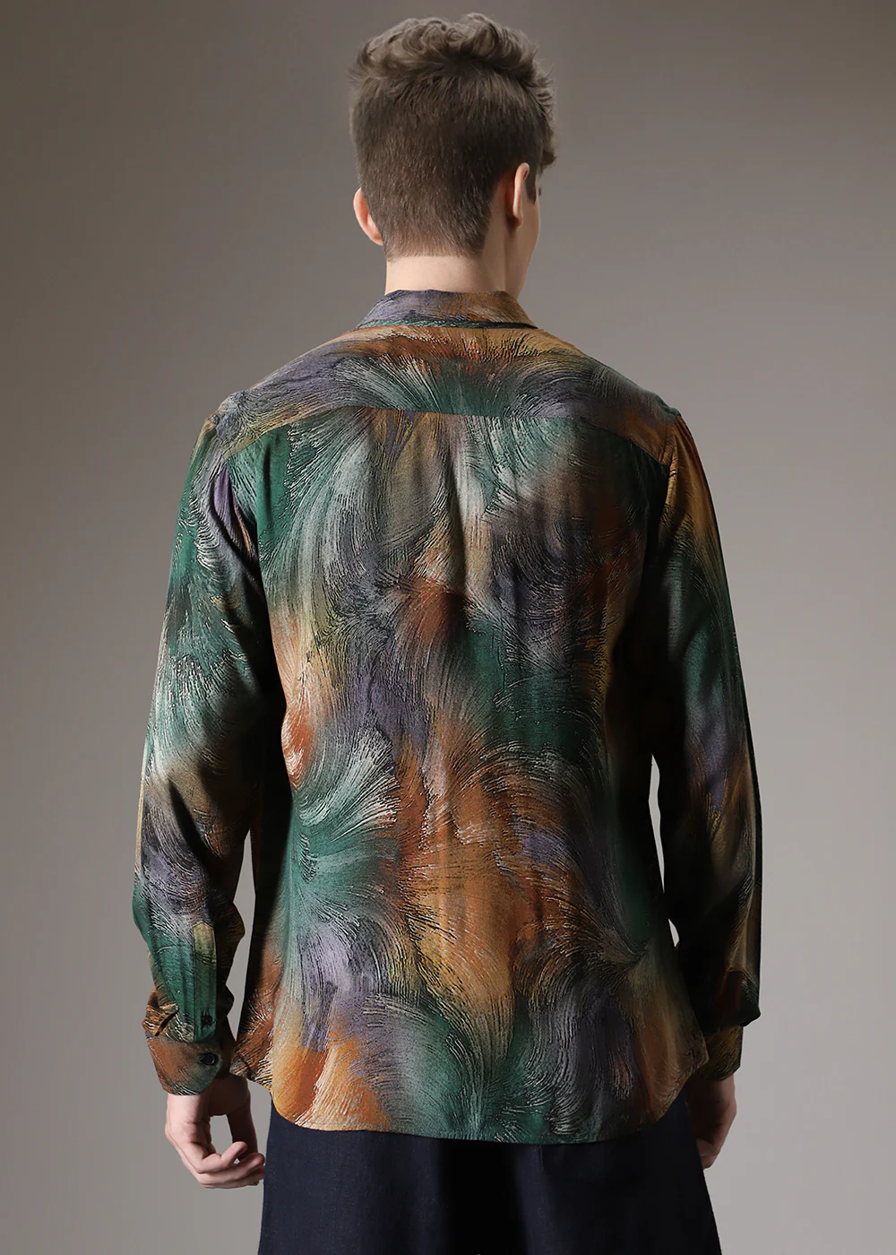 Brush Teal Feather Shirt - Image 4