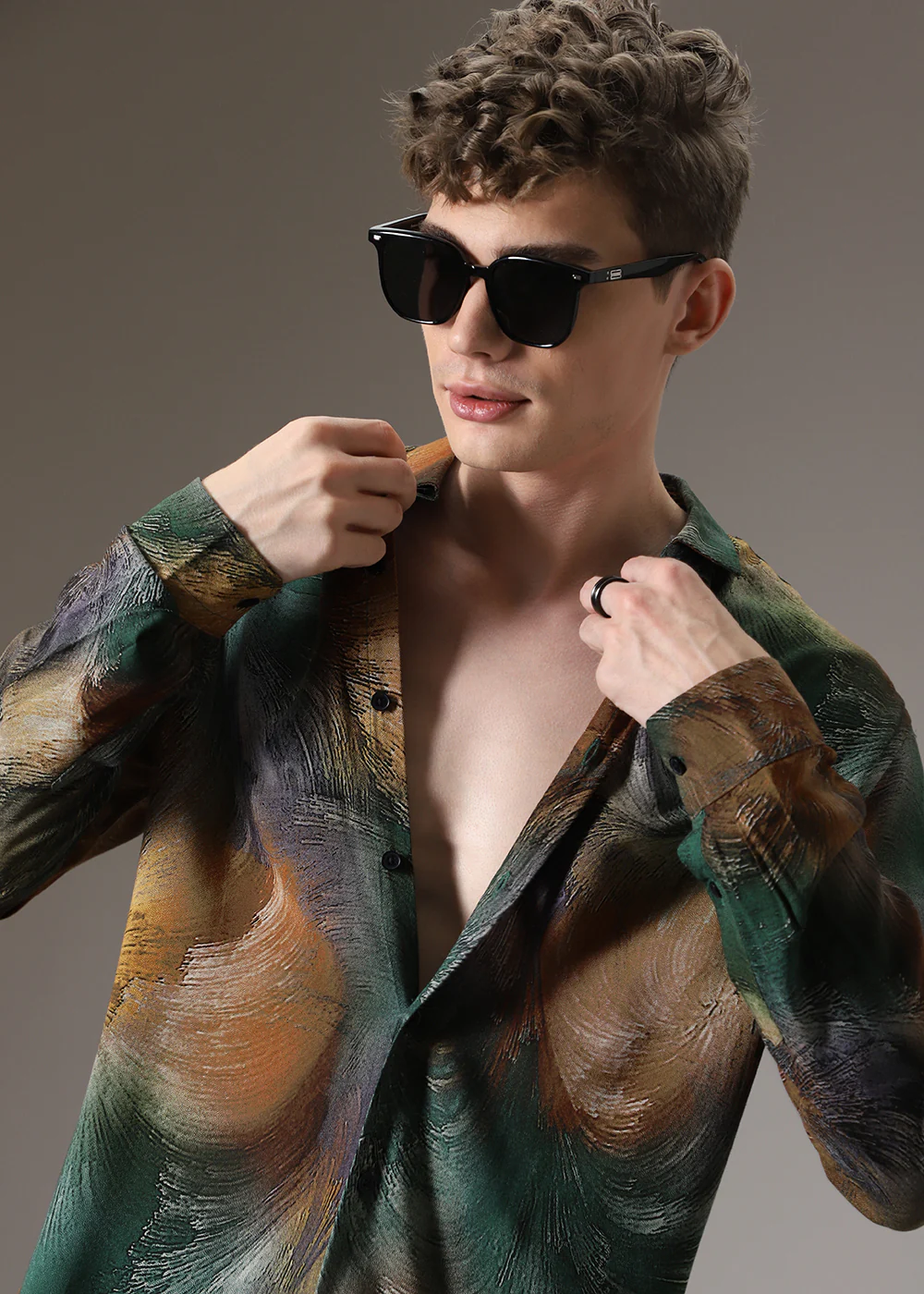 Brush Teal Feather Shirt - Image 7