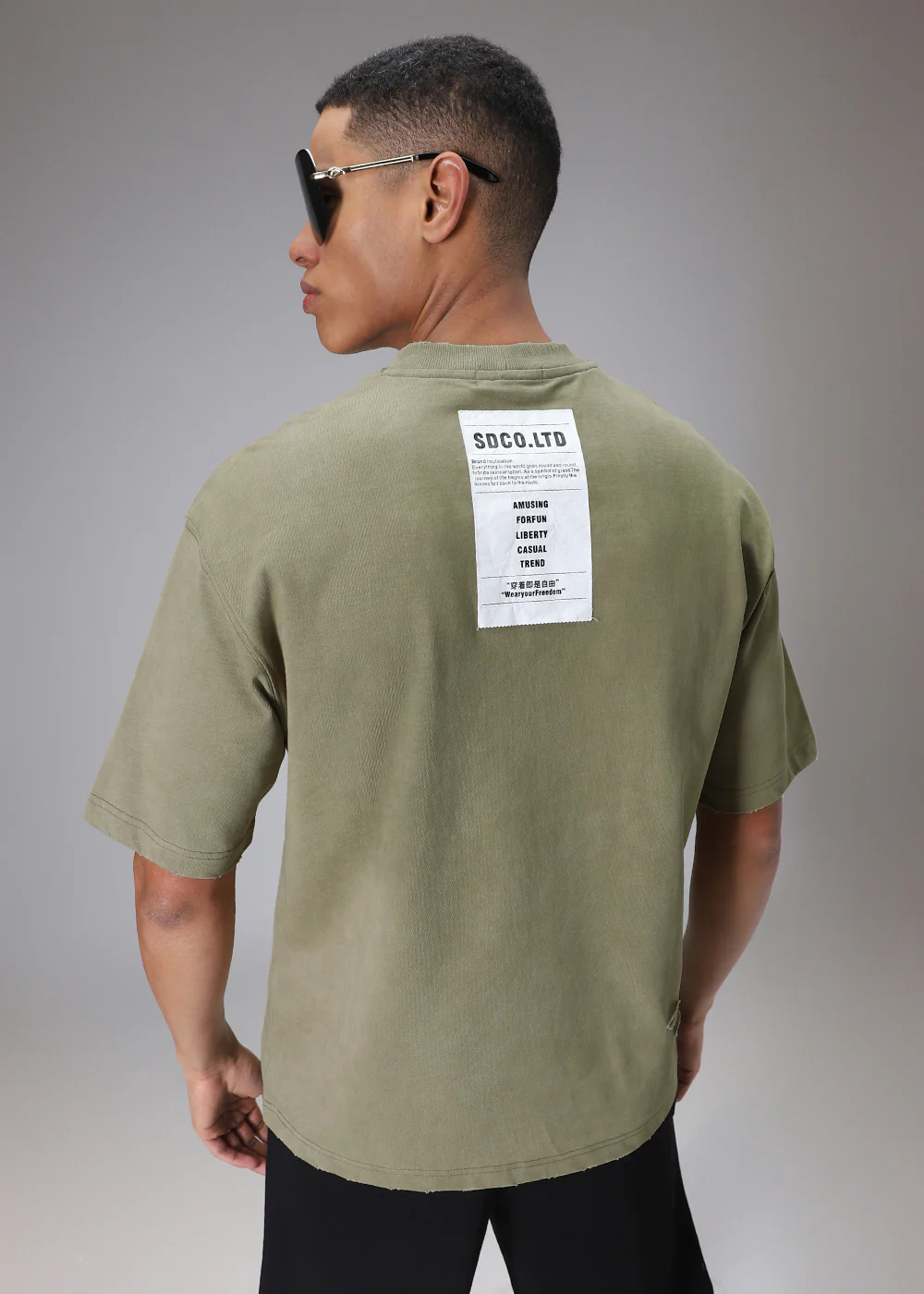 Brush Wash Tan Oversized T-shirt - Image 4