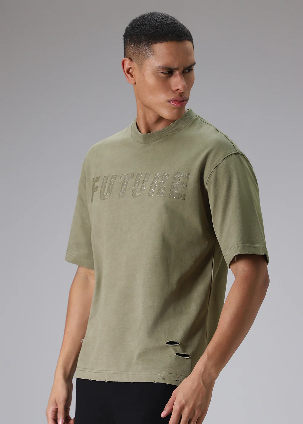 Brush Wash Tan Oversized T-shirt - Image 5