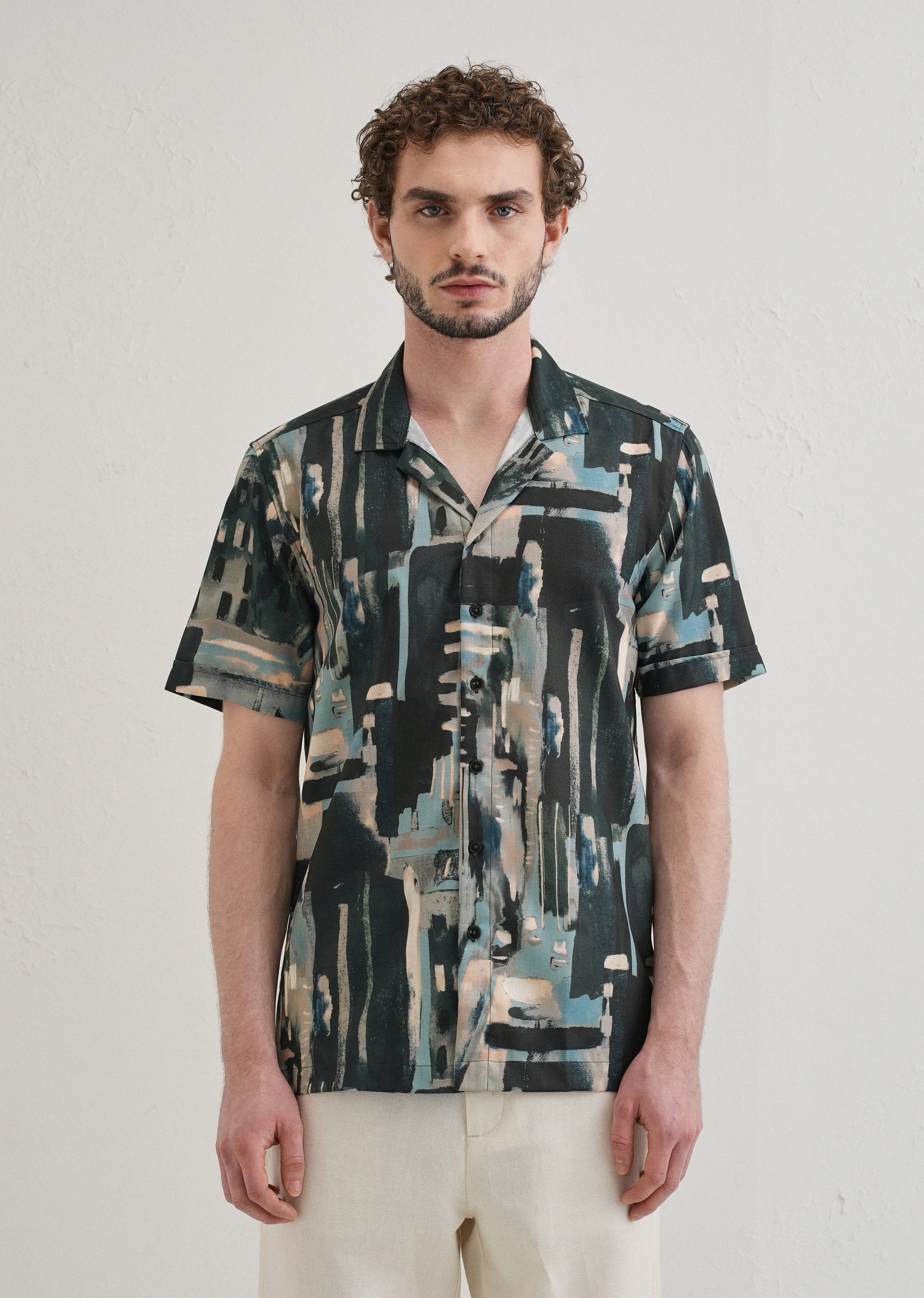 Brush Work Half Sleeve Shirt - Image 3