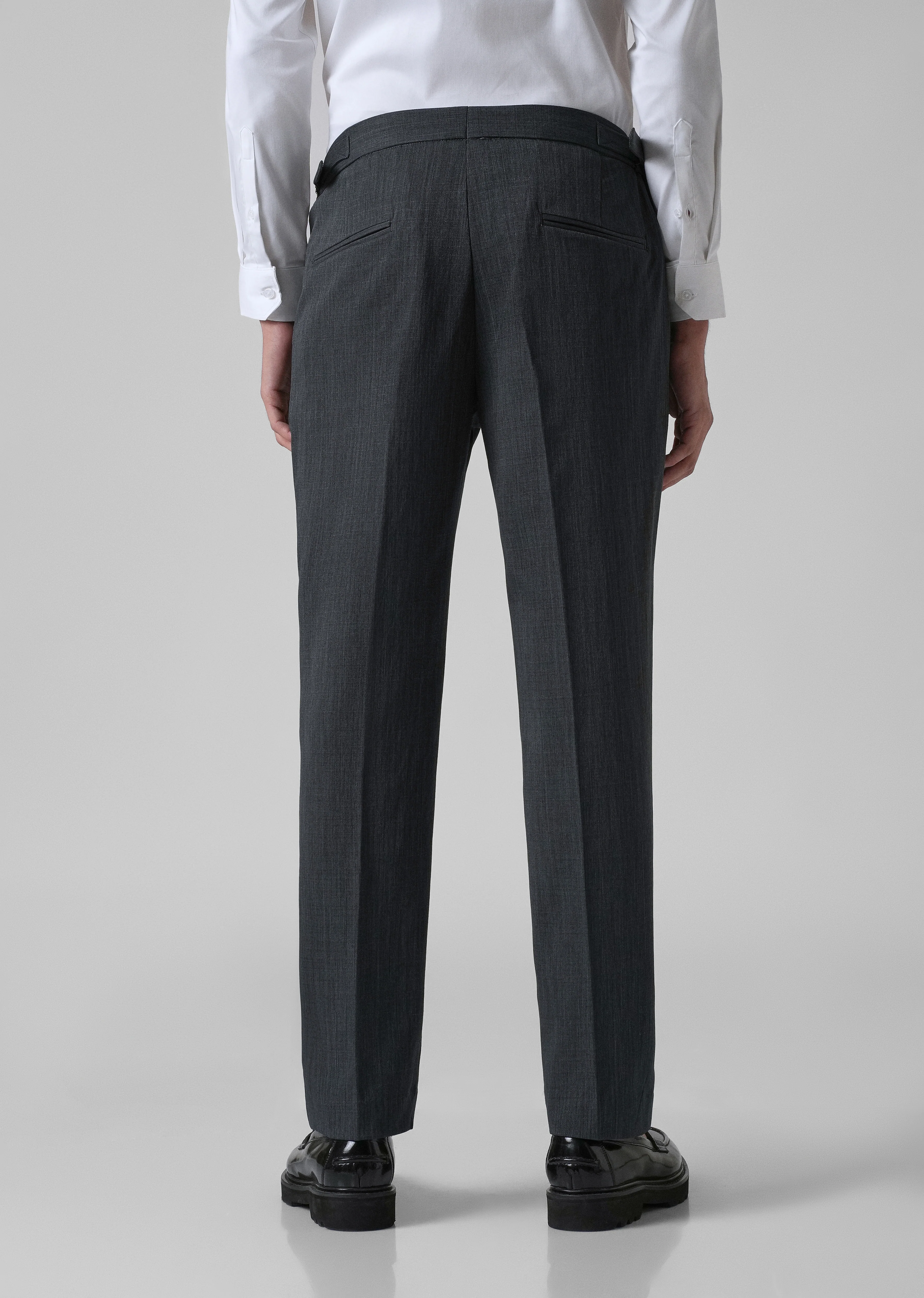 Burnt Grey Pleated Gurkha Pant - Image 2