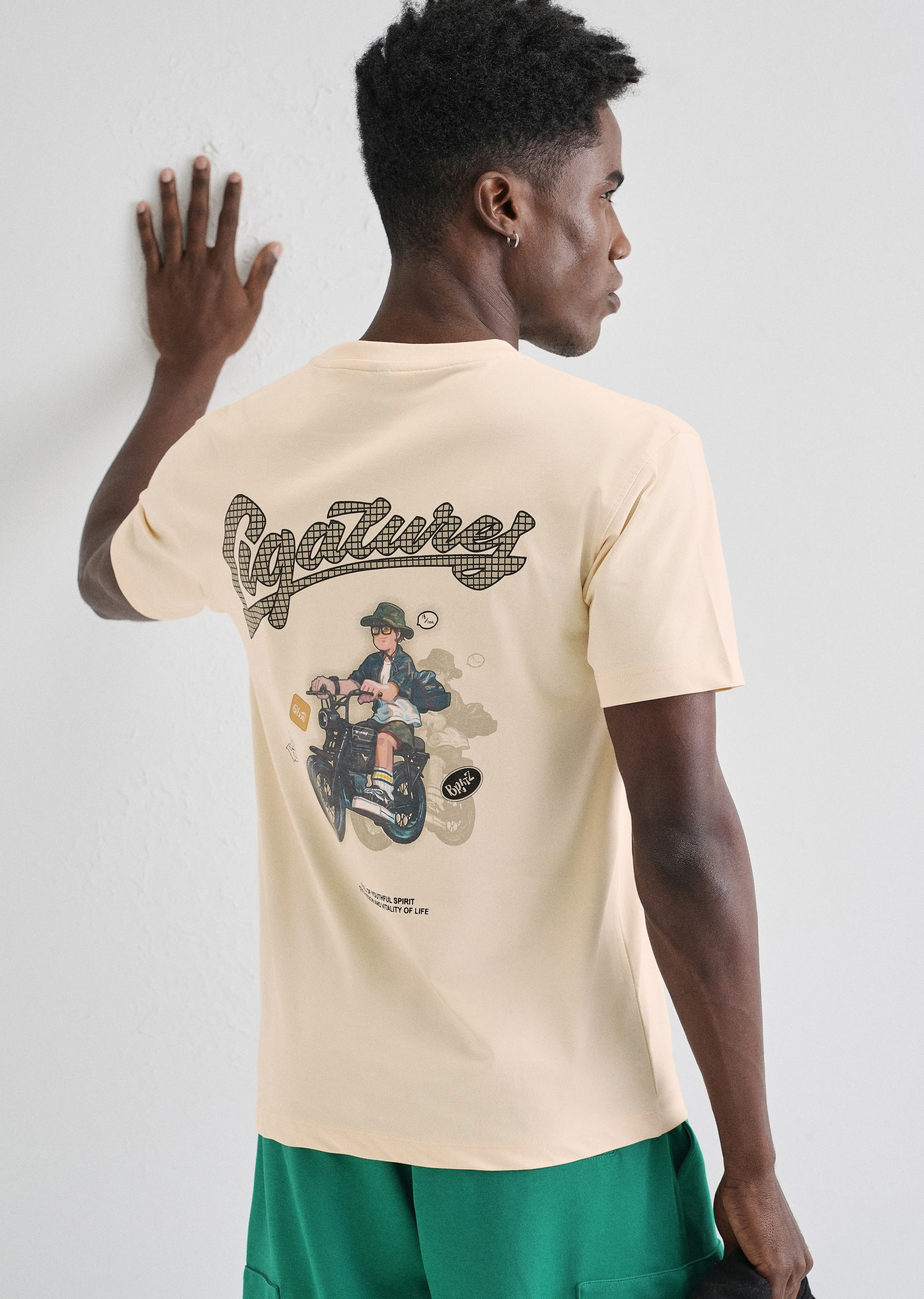 Butter Cream Back Printed T-shirt - Image 2