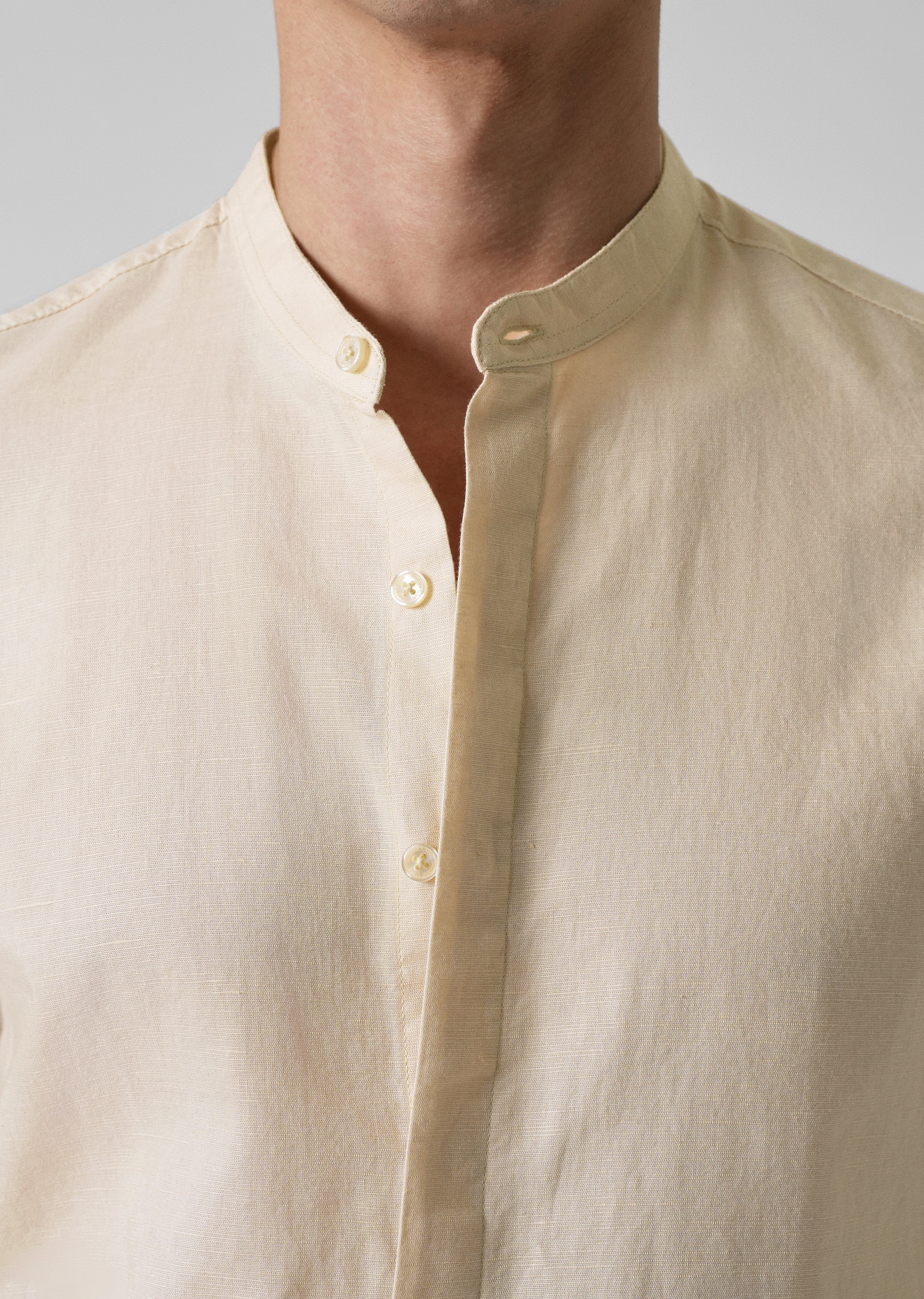 Butter Cream Cotton Linen Shirt - Image 5