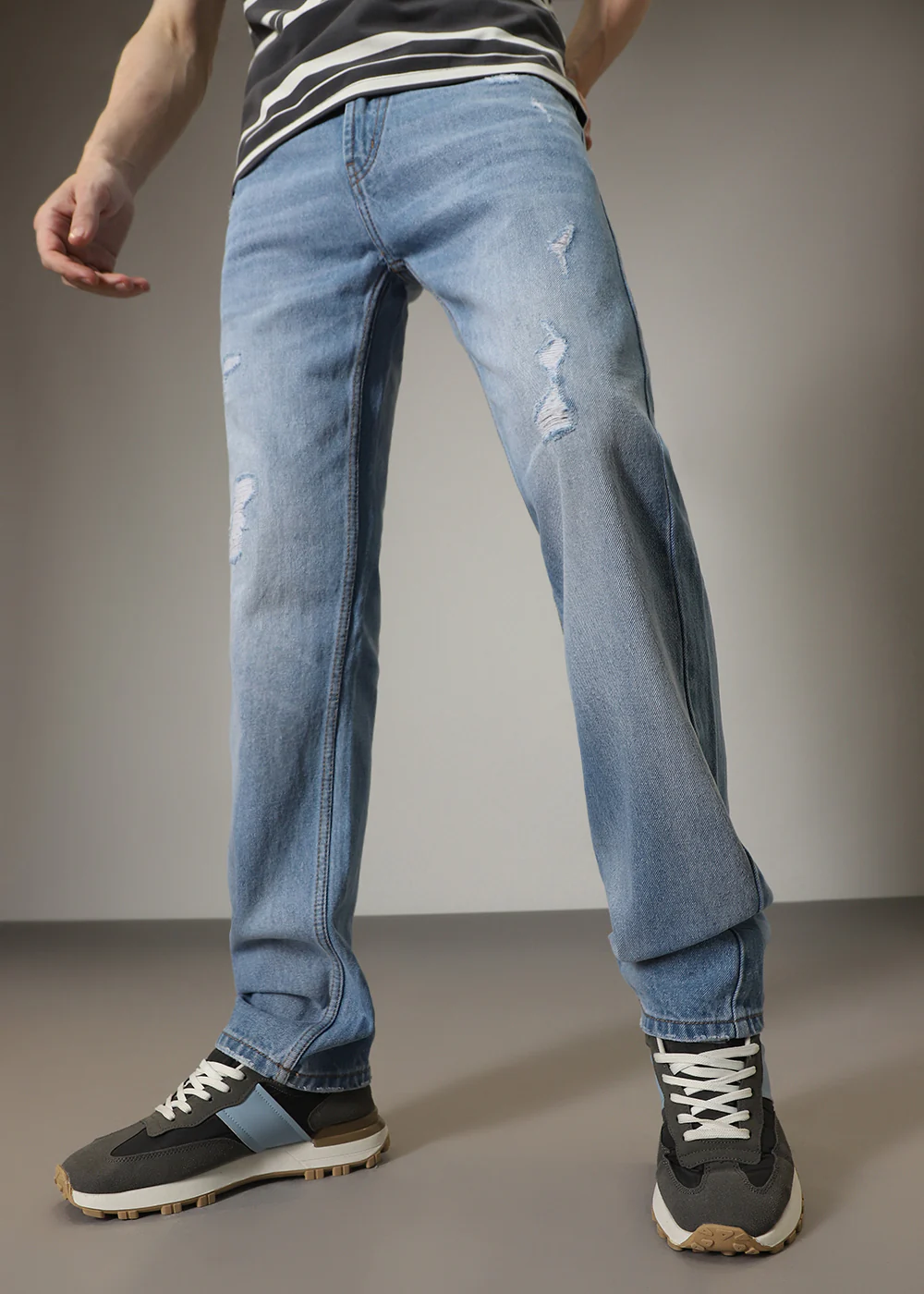 Carter Ribbed Blue Straight fit Jeans - Image 3
