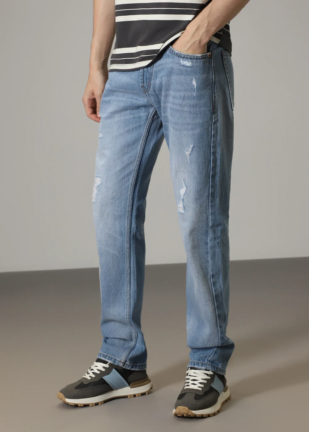Carter Ribbed Blue Straight fit Jeans - Image 5