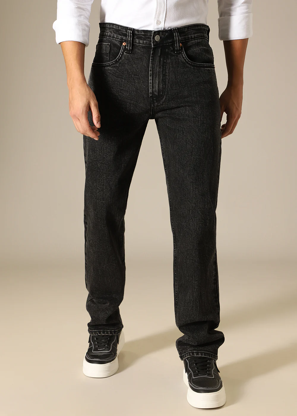 Charcoal Black Straight Fit Denim - Image 6