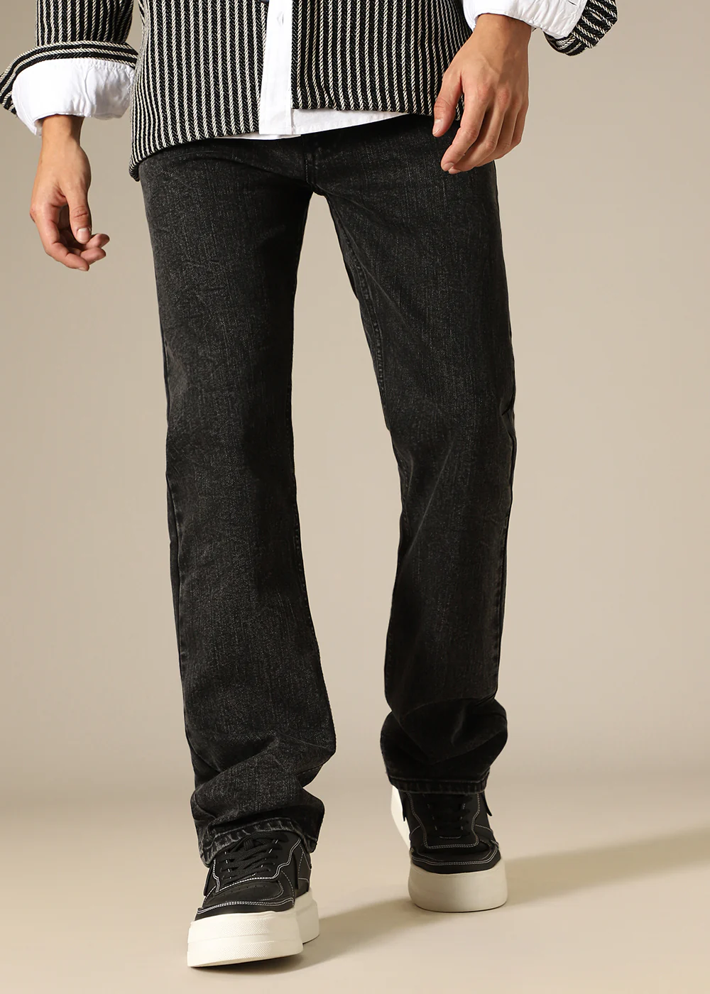 Charcoal Black Straight Fit Denim - Image 8