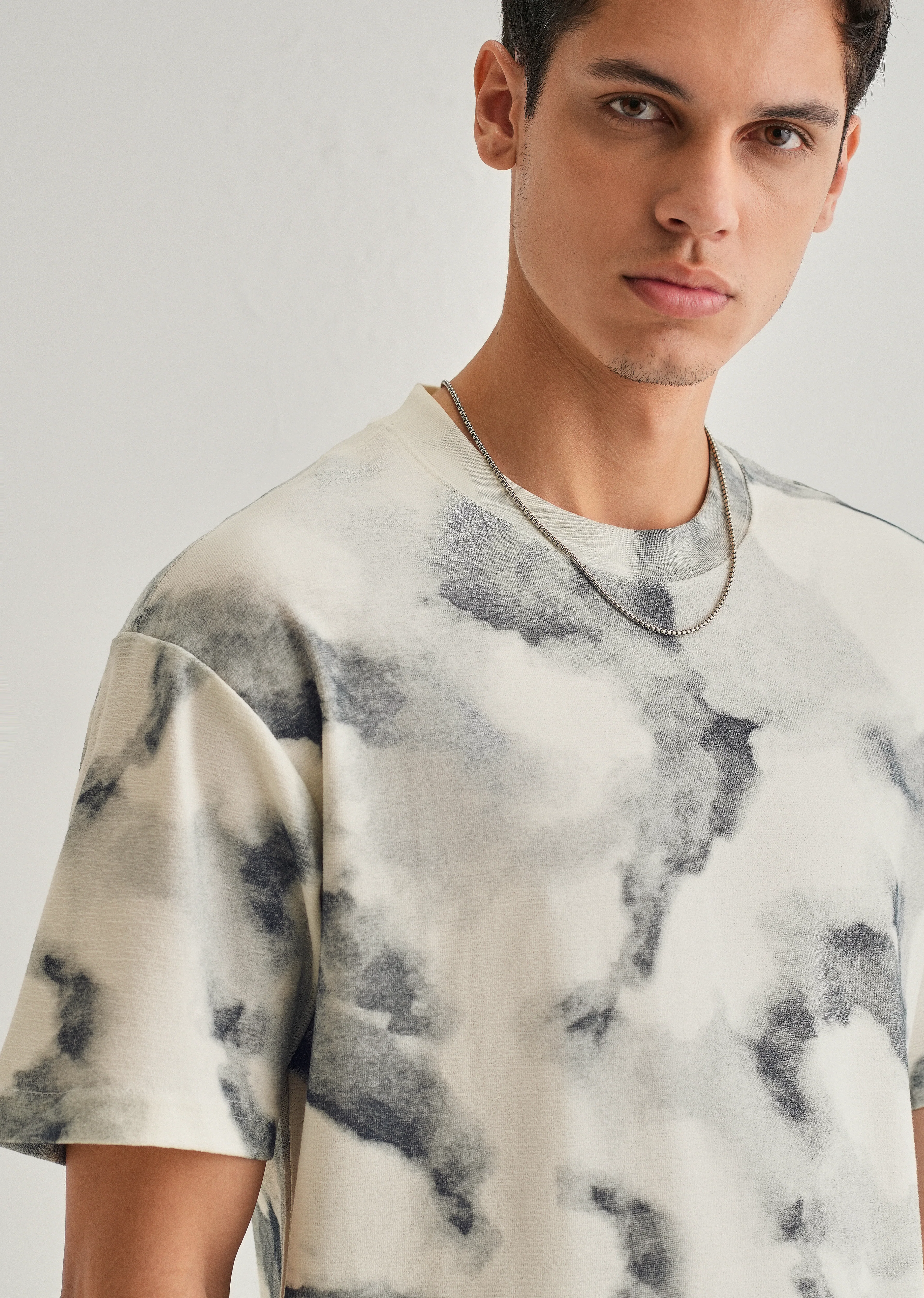 Charcoal Cloud Wash Textured Oversized T-shirt - Image 5