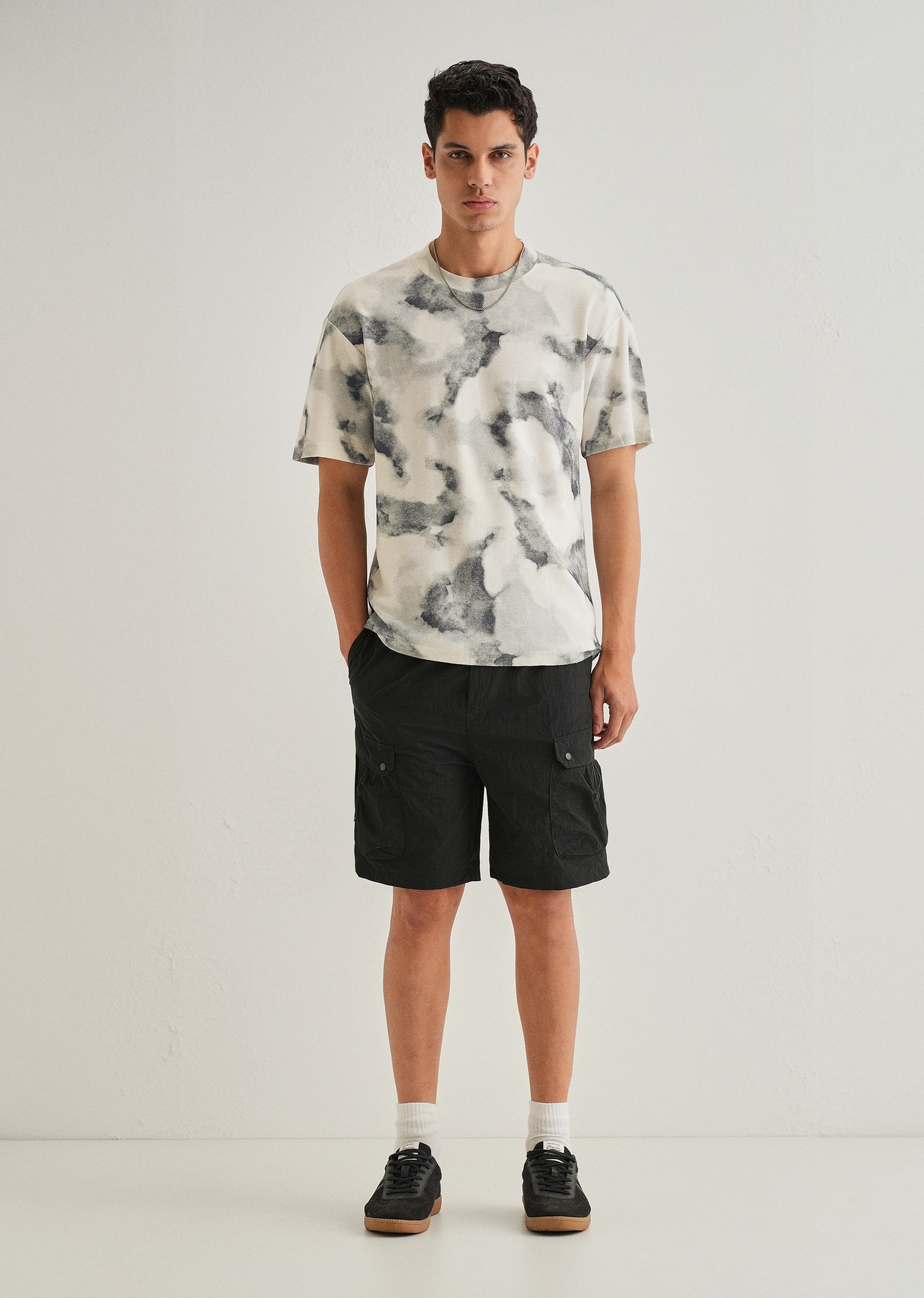 Charcoal Cloud Wash Textured Oversized T-shirt - Image 6