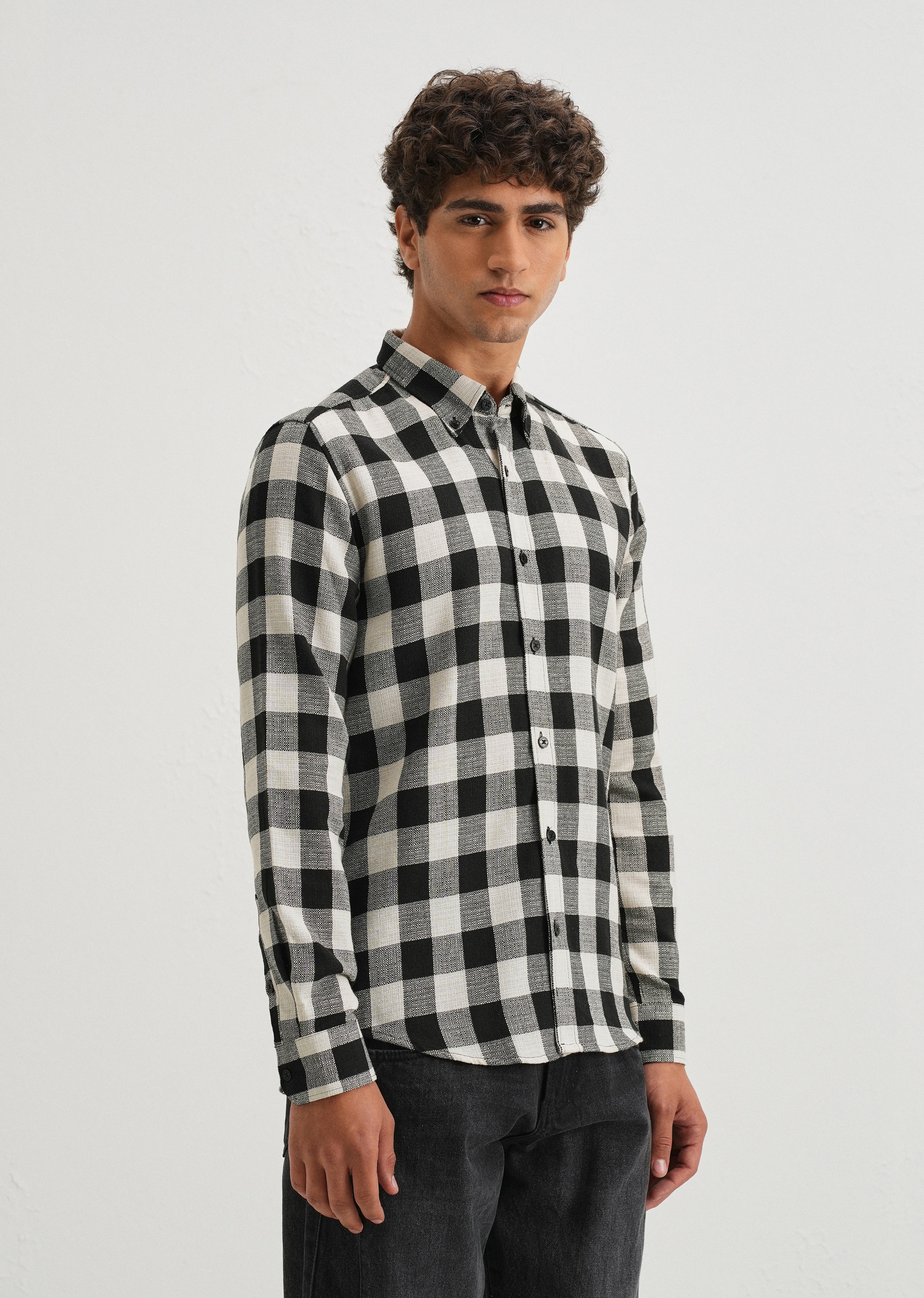Chess Square Black Check Shirt - Image 4