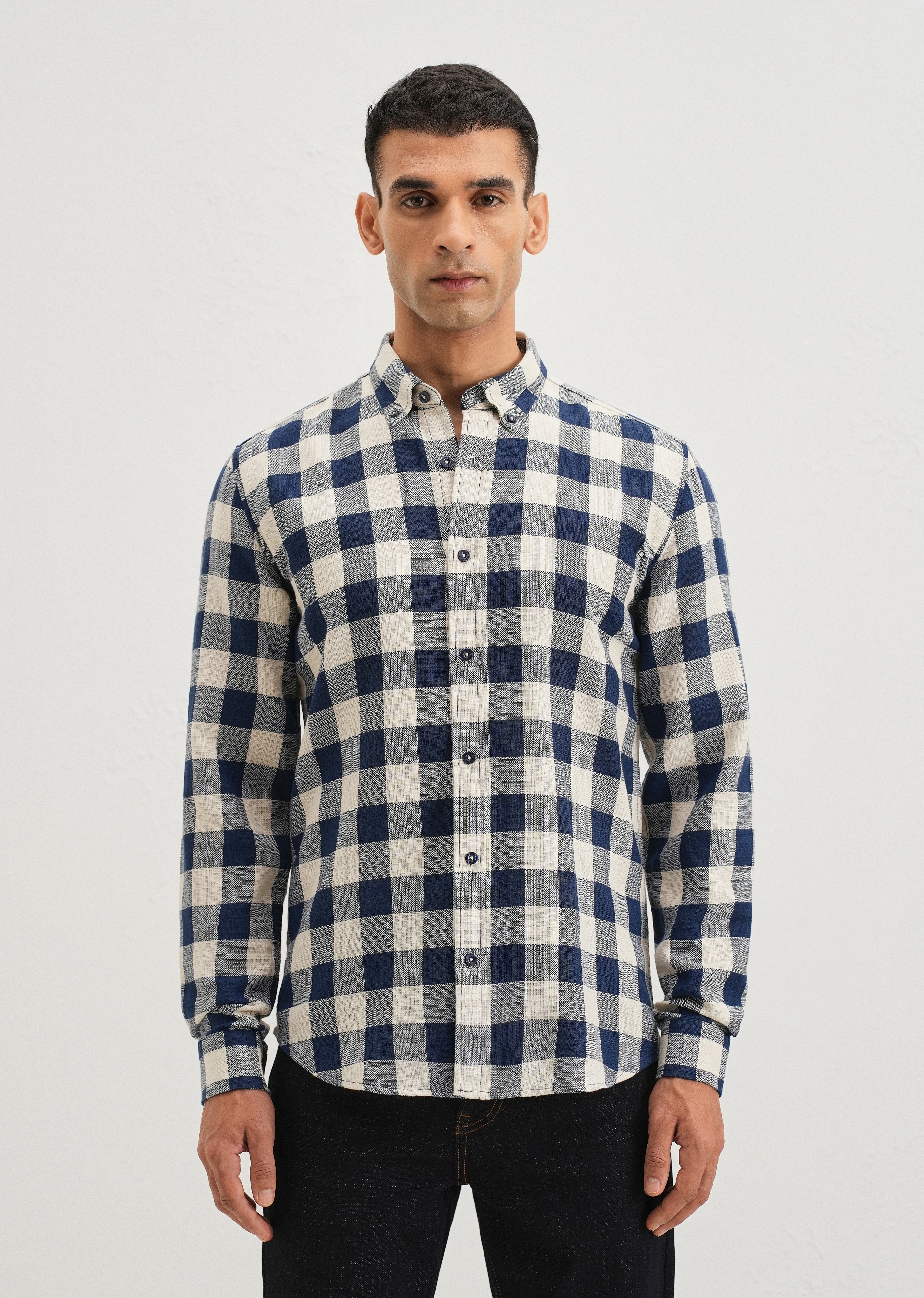 Chess Square Blue Check Shirt - Image 3