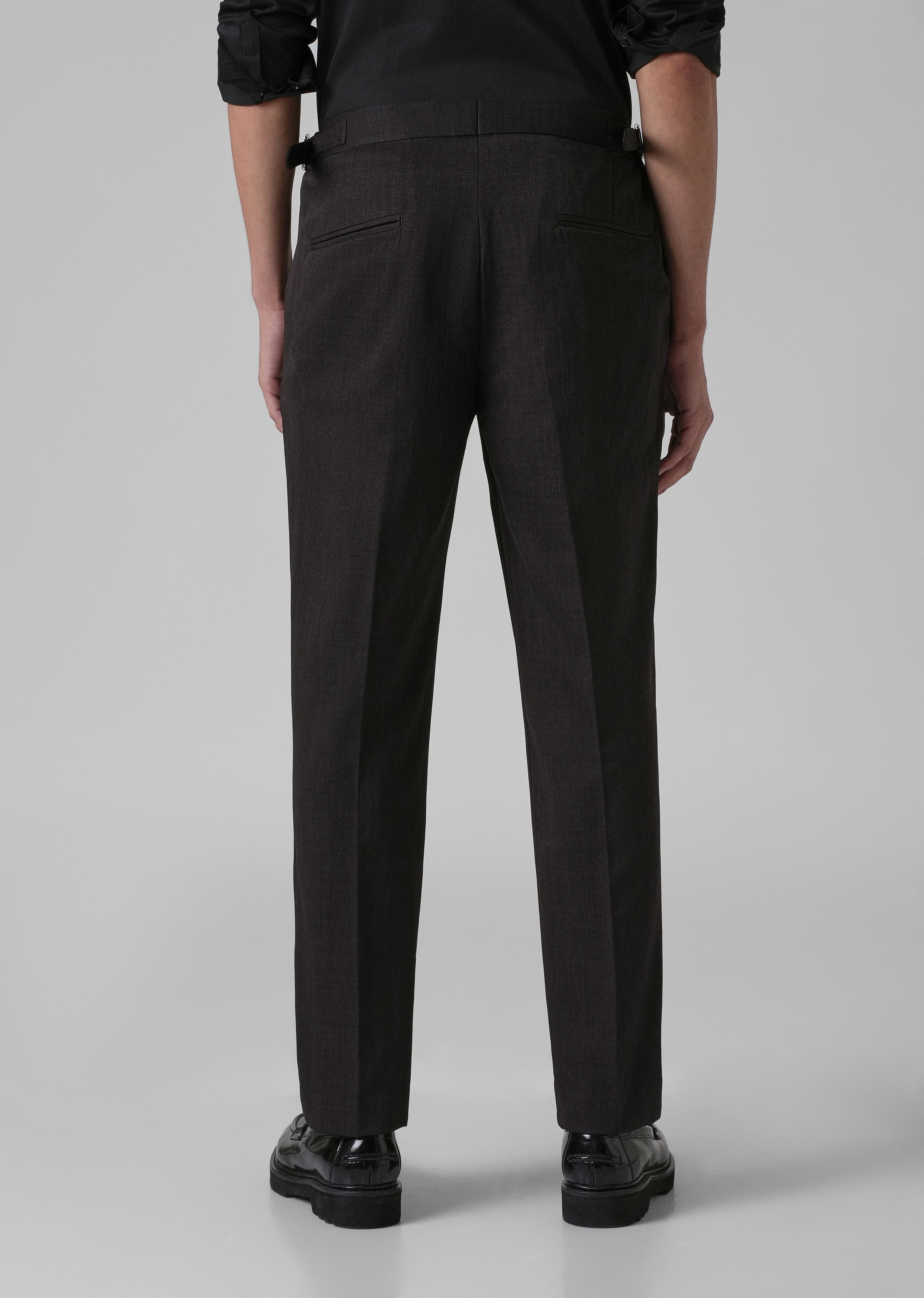 Chocolate Brown Pleated Gurkha Pant - Image 2