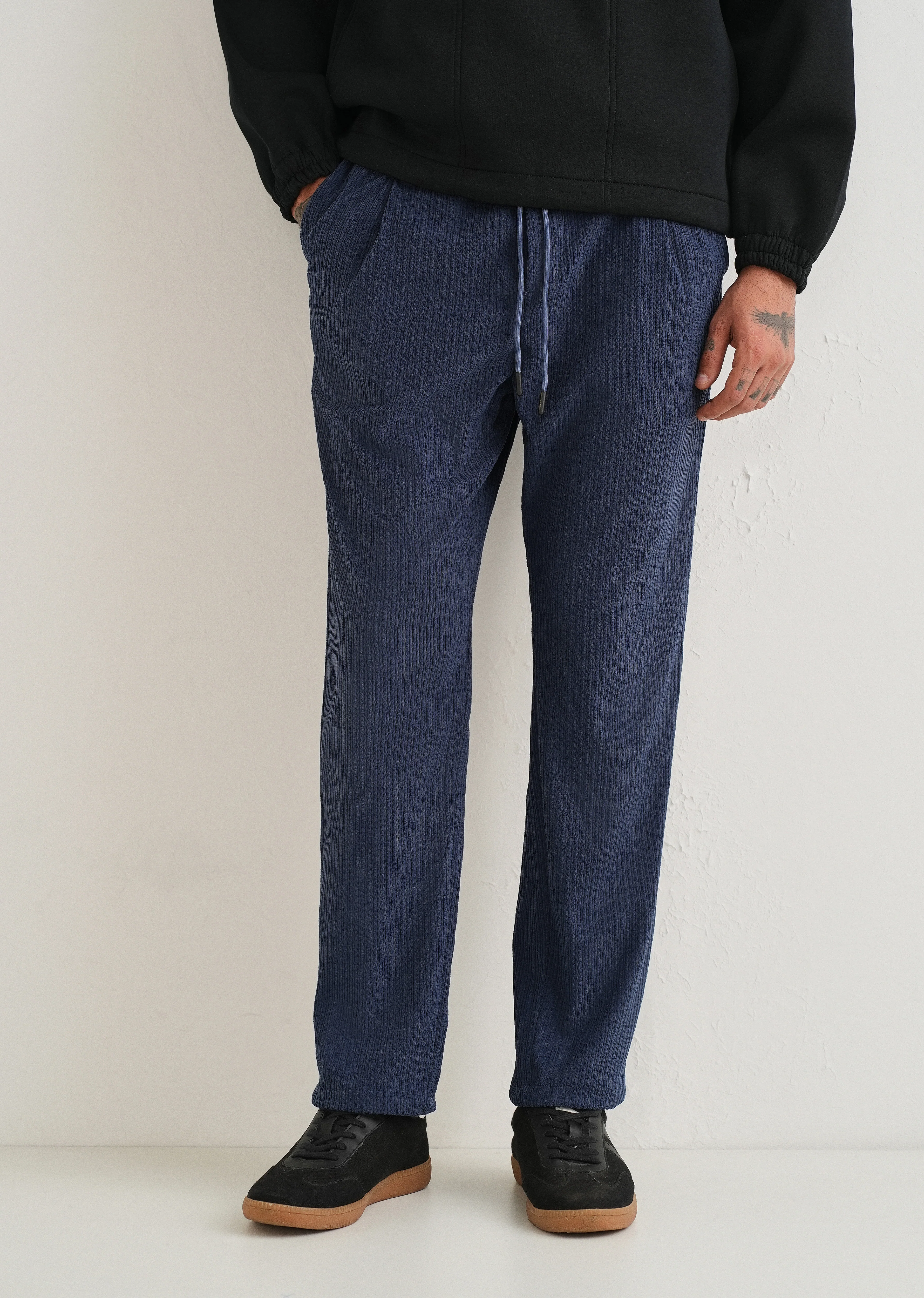 Classic Blue Drawstring Corduroy Pant - Image 7
