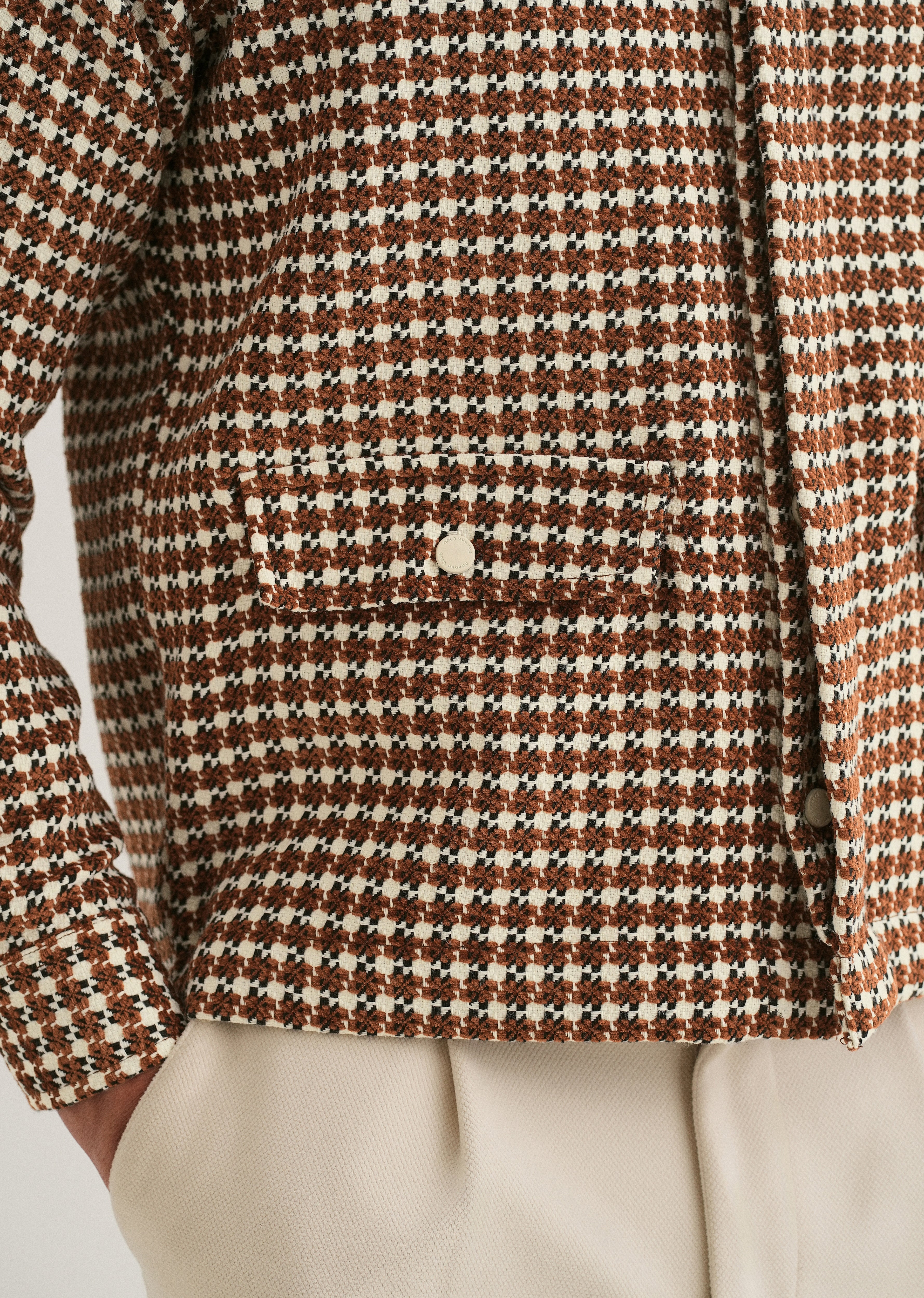 Classic Brown Houndstooth Shacket - Image 6