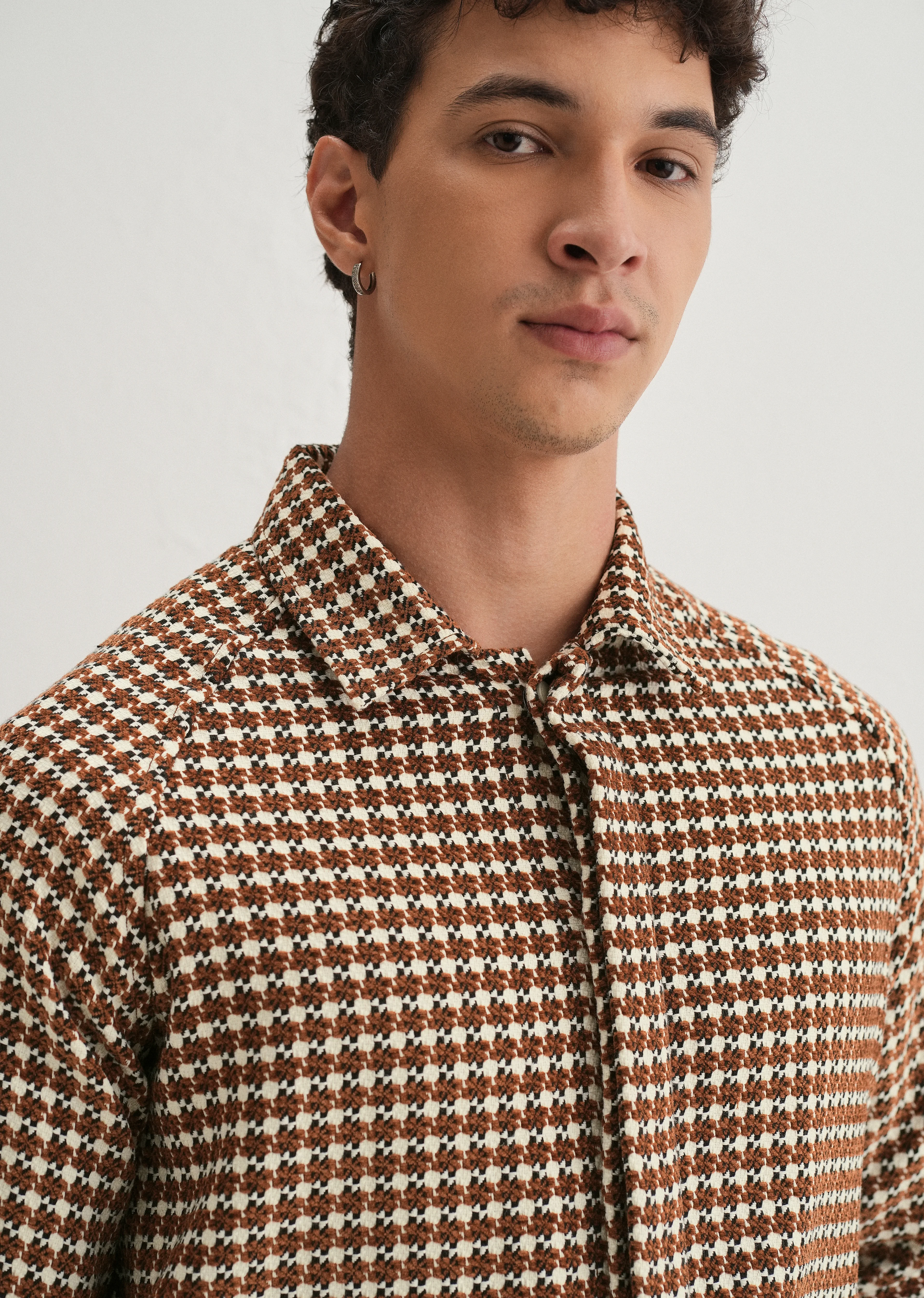 Classic Brown Houndstooth Shacket - Image 7