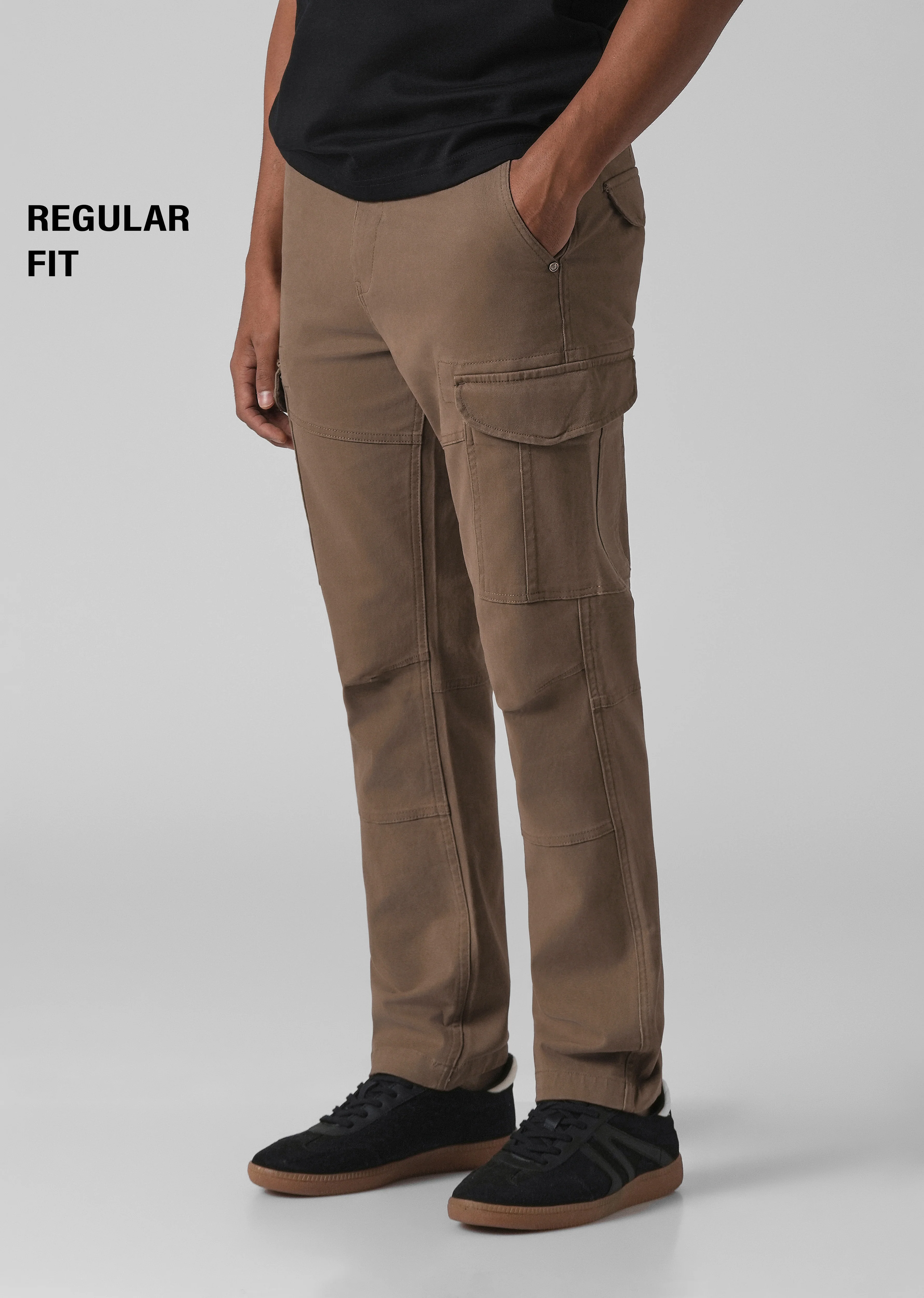 Classic Brown Regular Fit Cargo Pant - Image 7