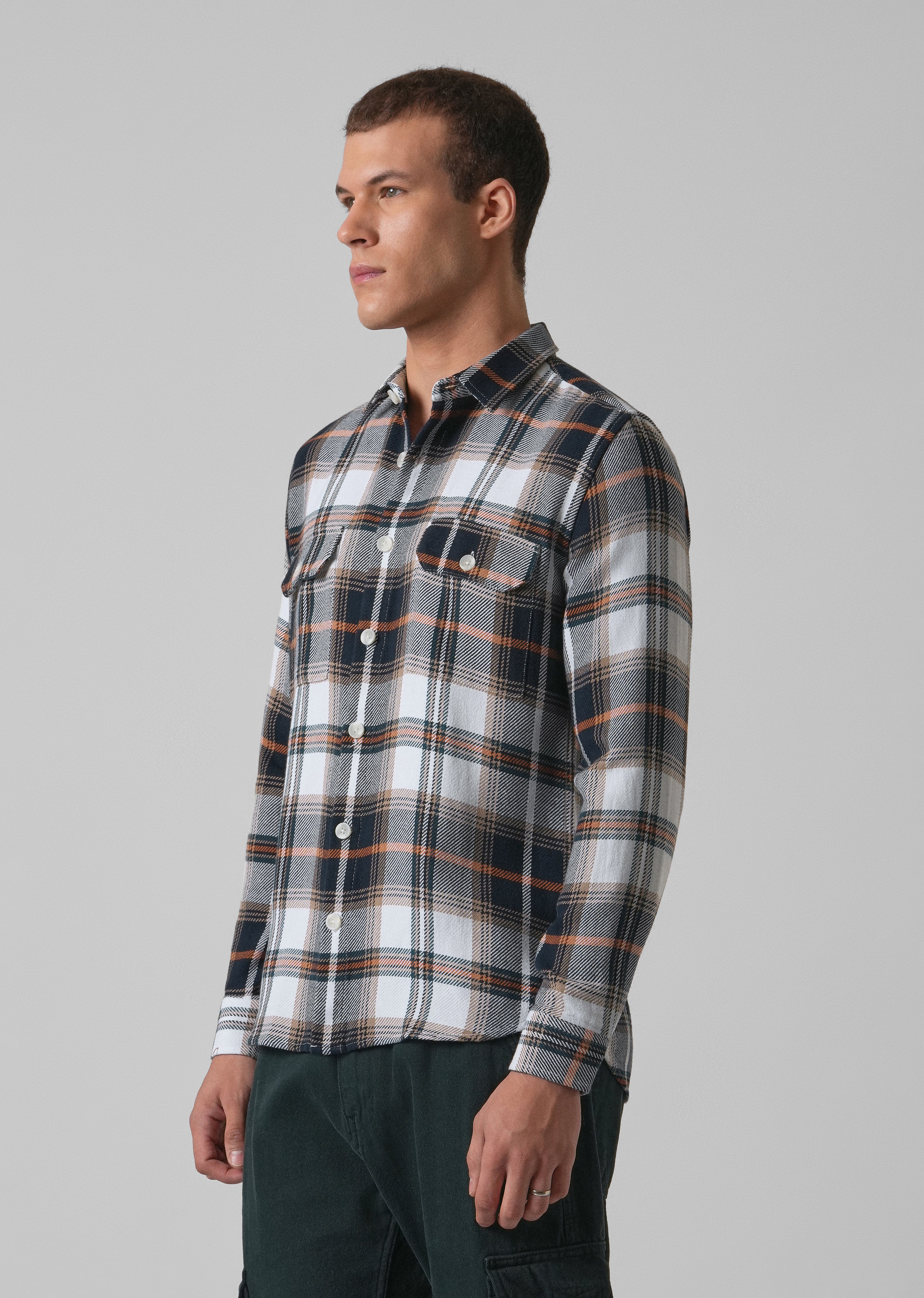 Classic Brushed Cotton Check Shirt - Image 4