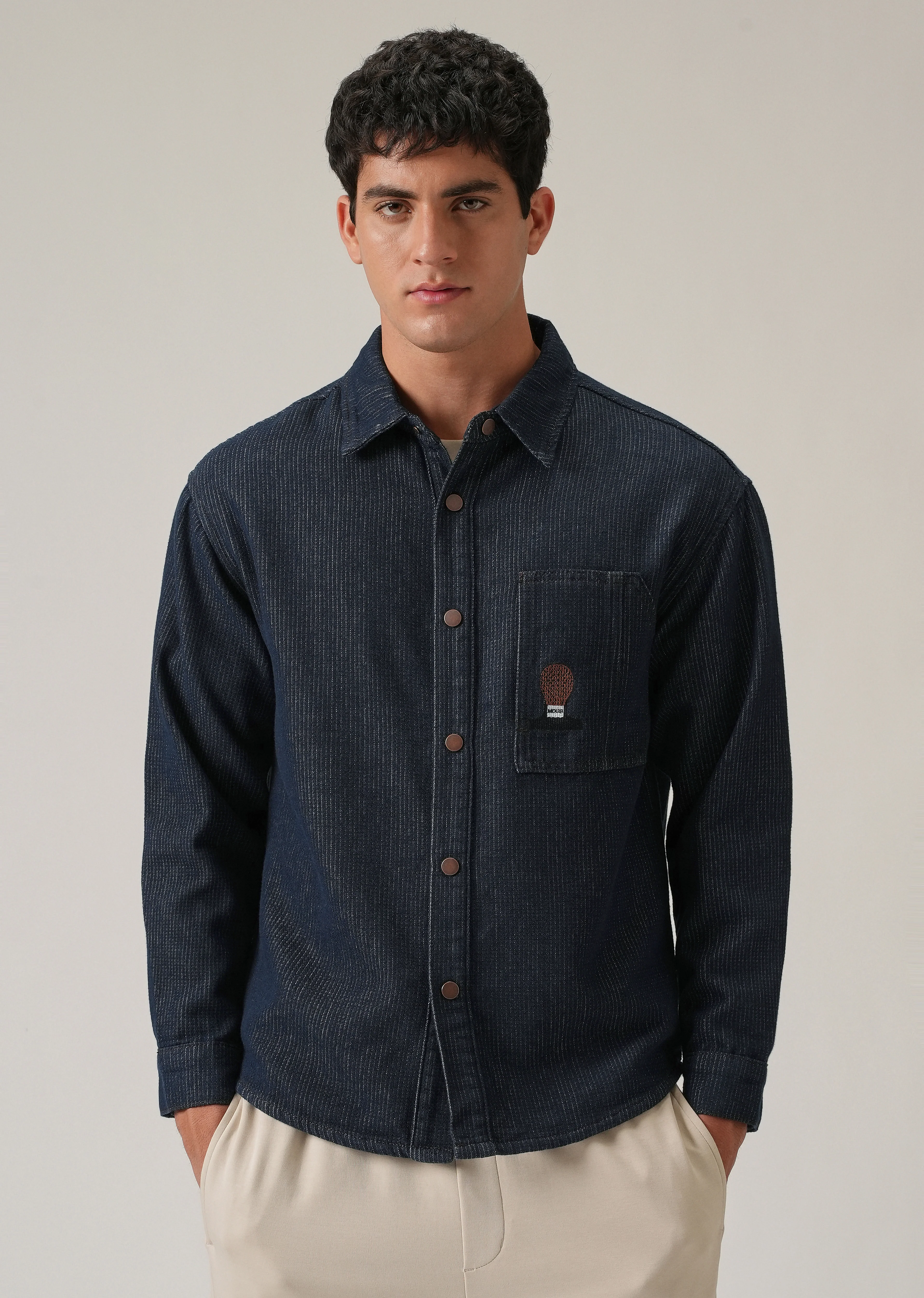 Classic Denim Jacquard Jacket - Image 3