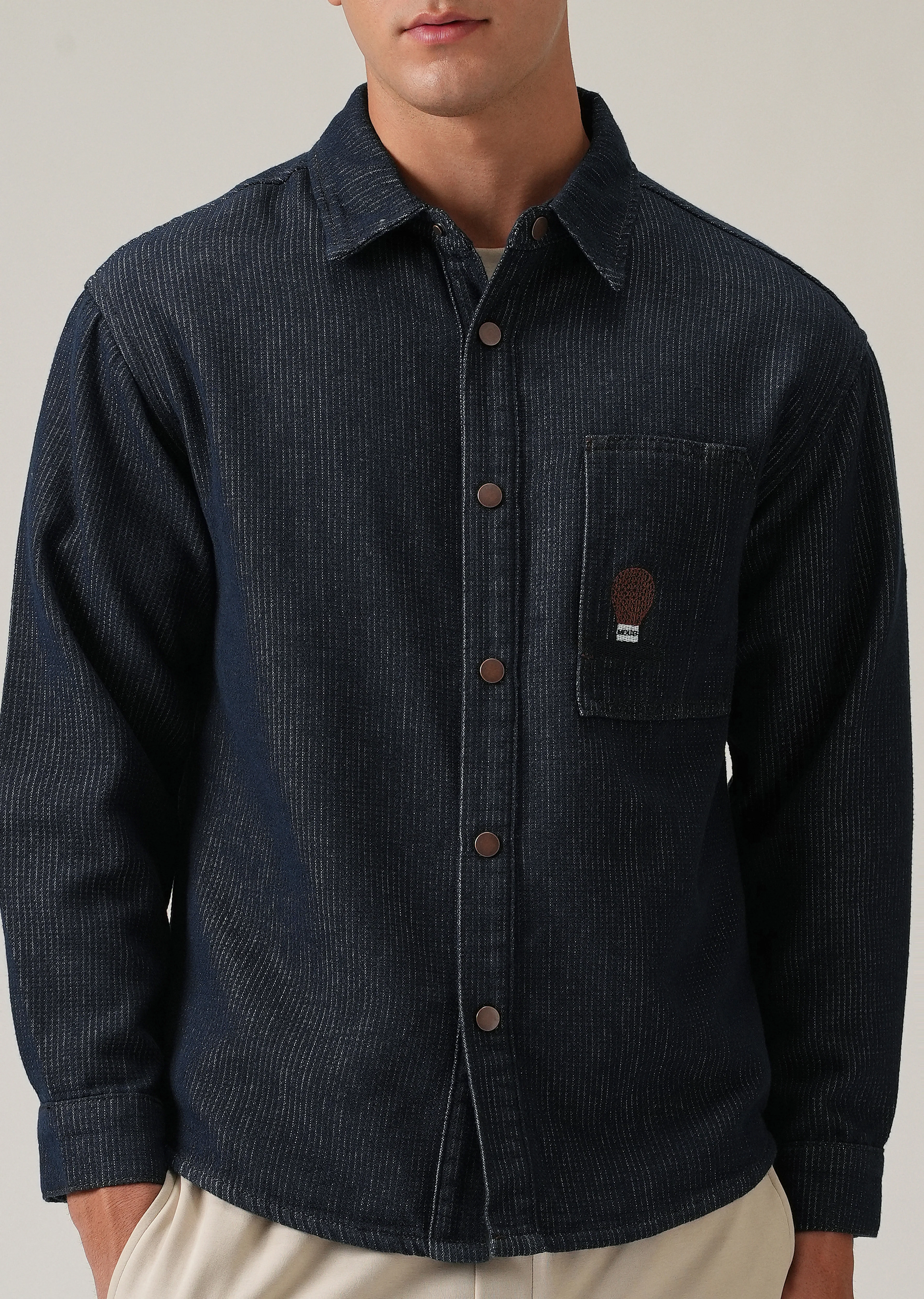 Classic Denim Jacquard Jacket - Image 7