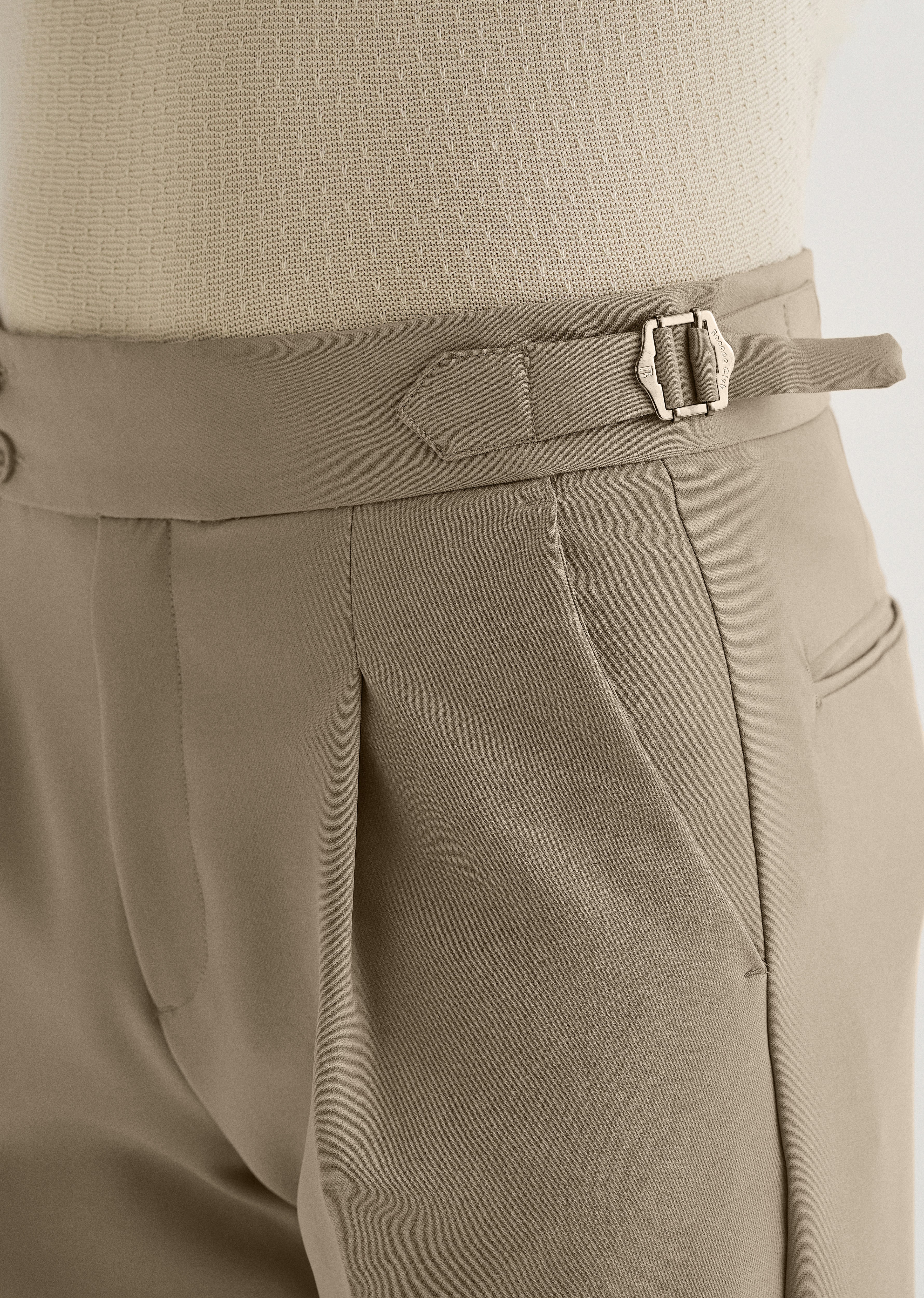 Classic Tan Pleated Gurkha Pant - Image 2
