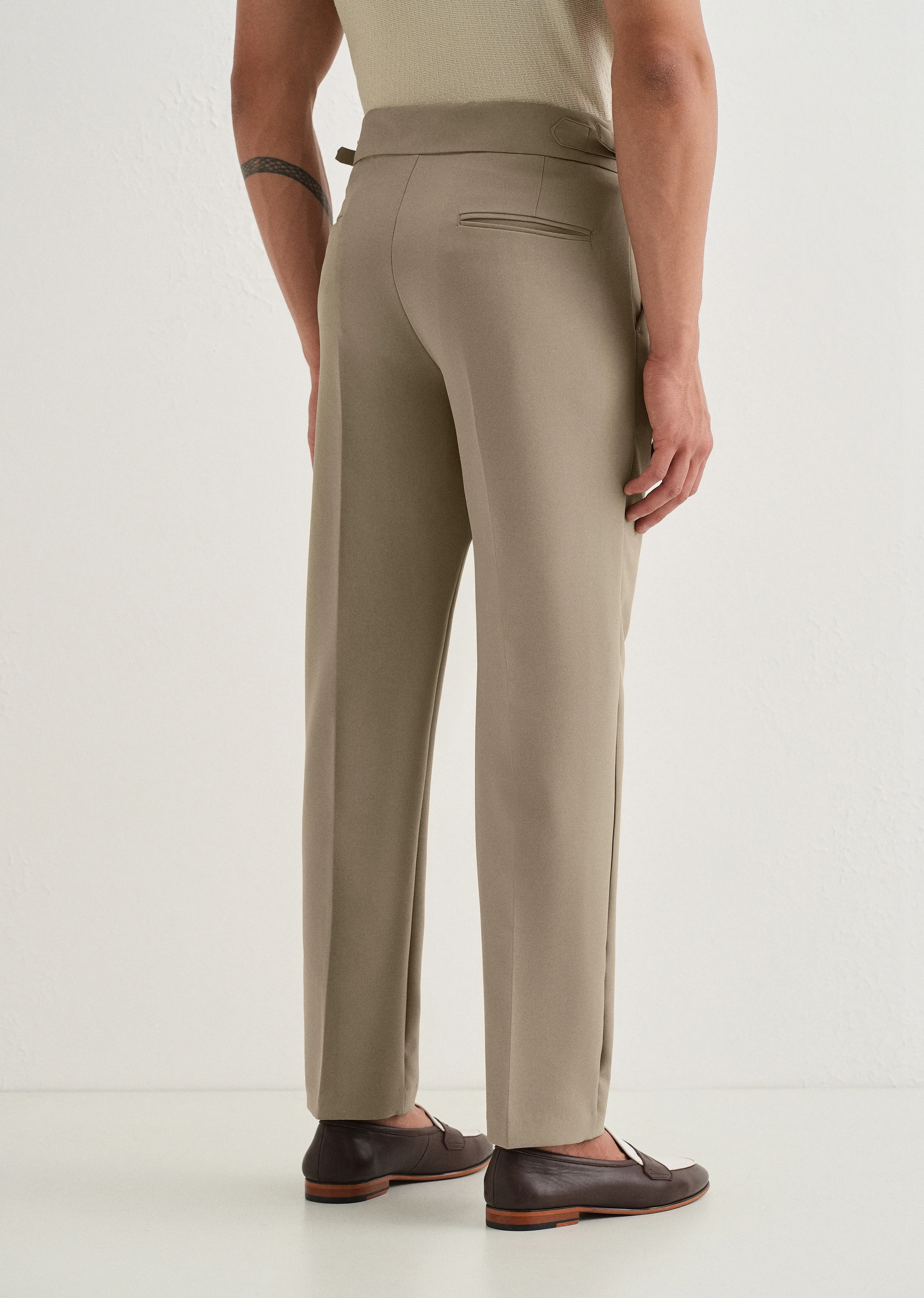 Classic Tan Pleated Gurkha Pant - Image 3