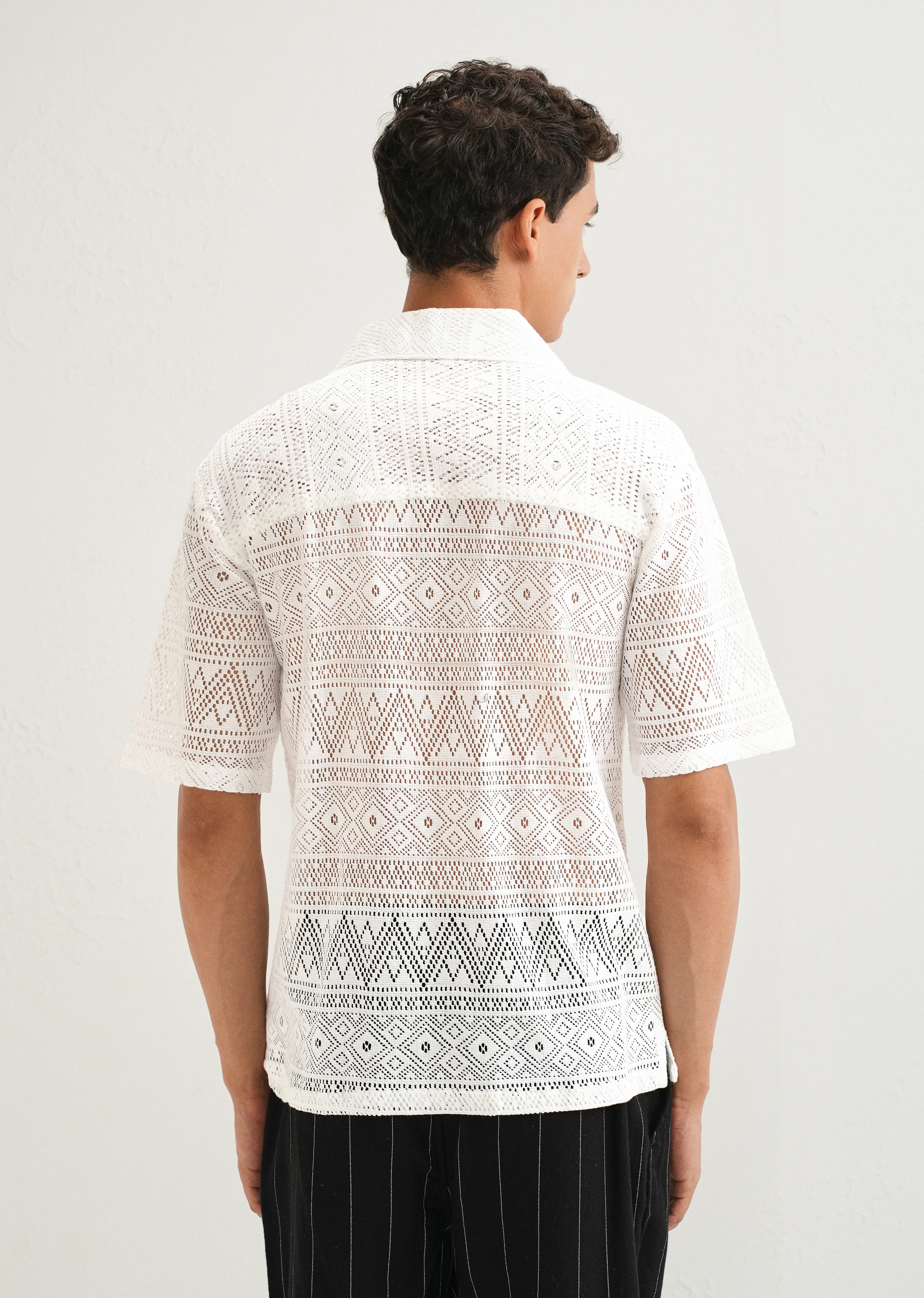 Cloud White Crochet Shirt - Image 2