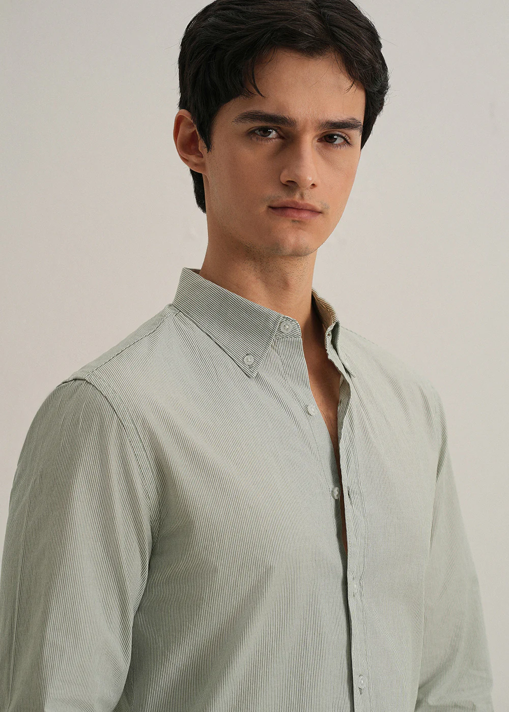 Clover Green Pin Striped Shirt - Image 2