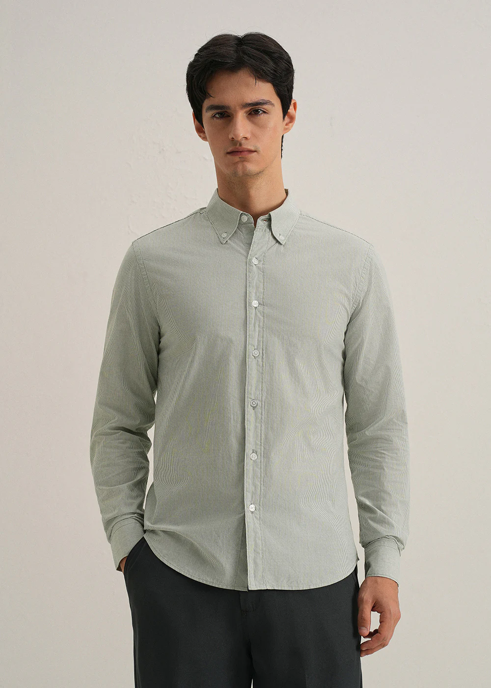 Clover Green Pin Striped Shirt - Image 3