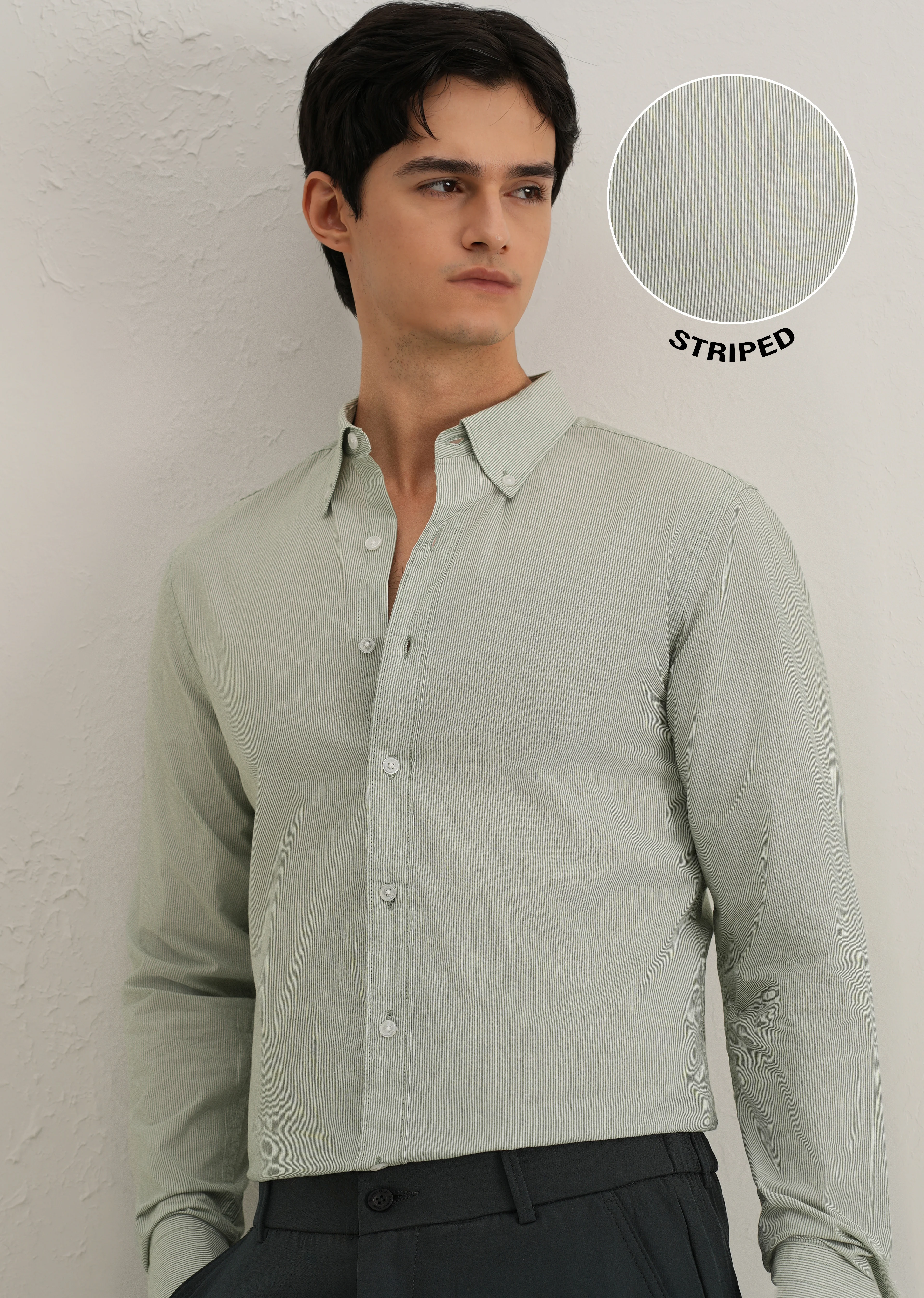 Clover Green Pin Striped Shirt - Image 7