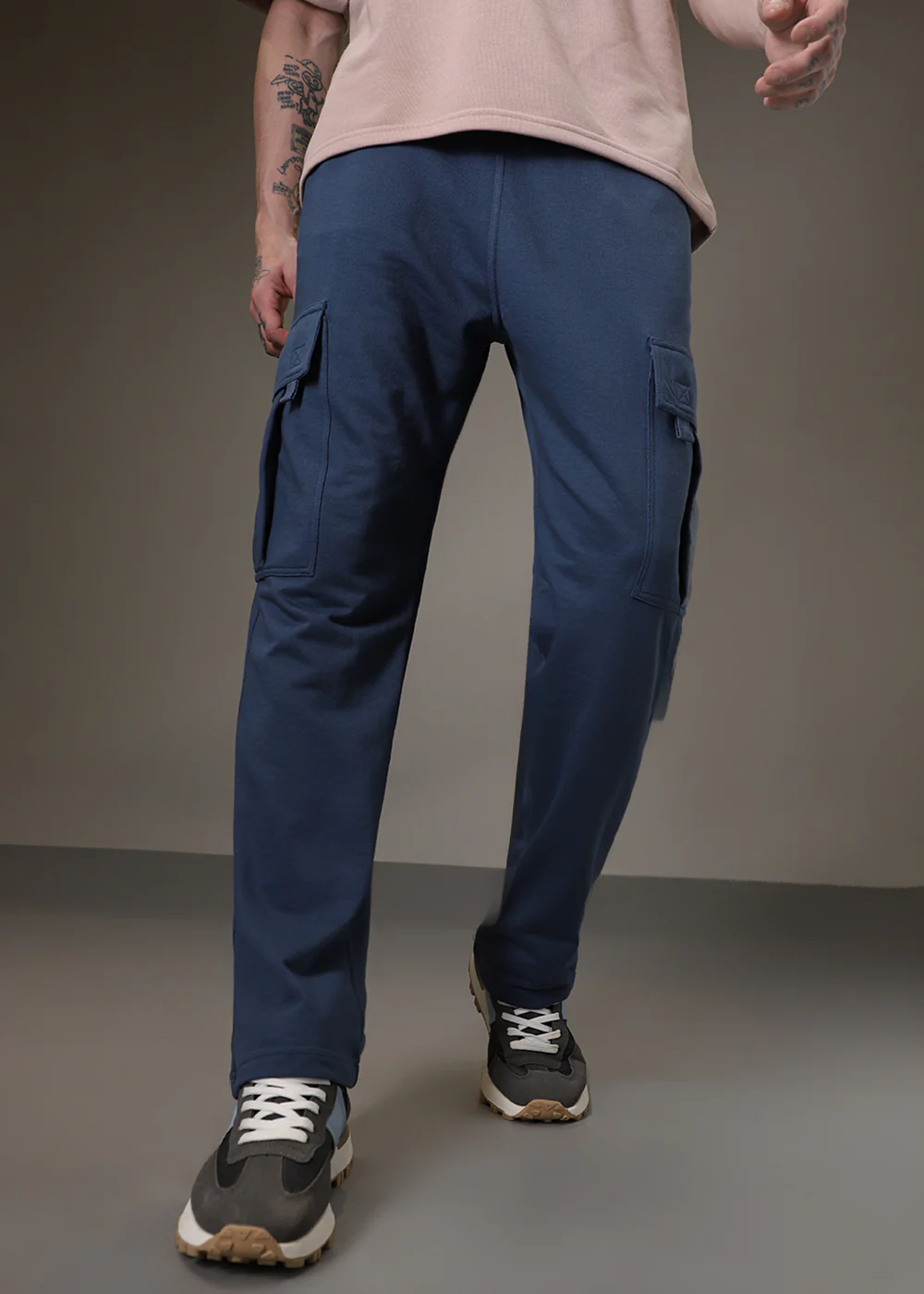 Cobalt Blue Cargo Joggers - Image 3
